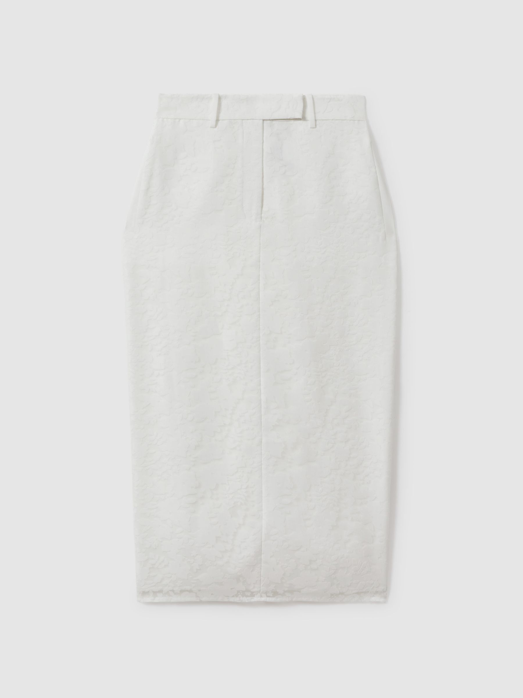 Burnout Floral Midi Skirt in Ivory - Image 2 of 5