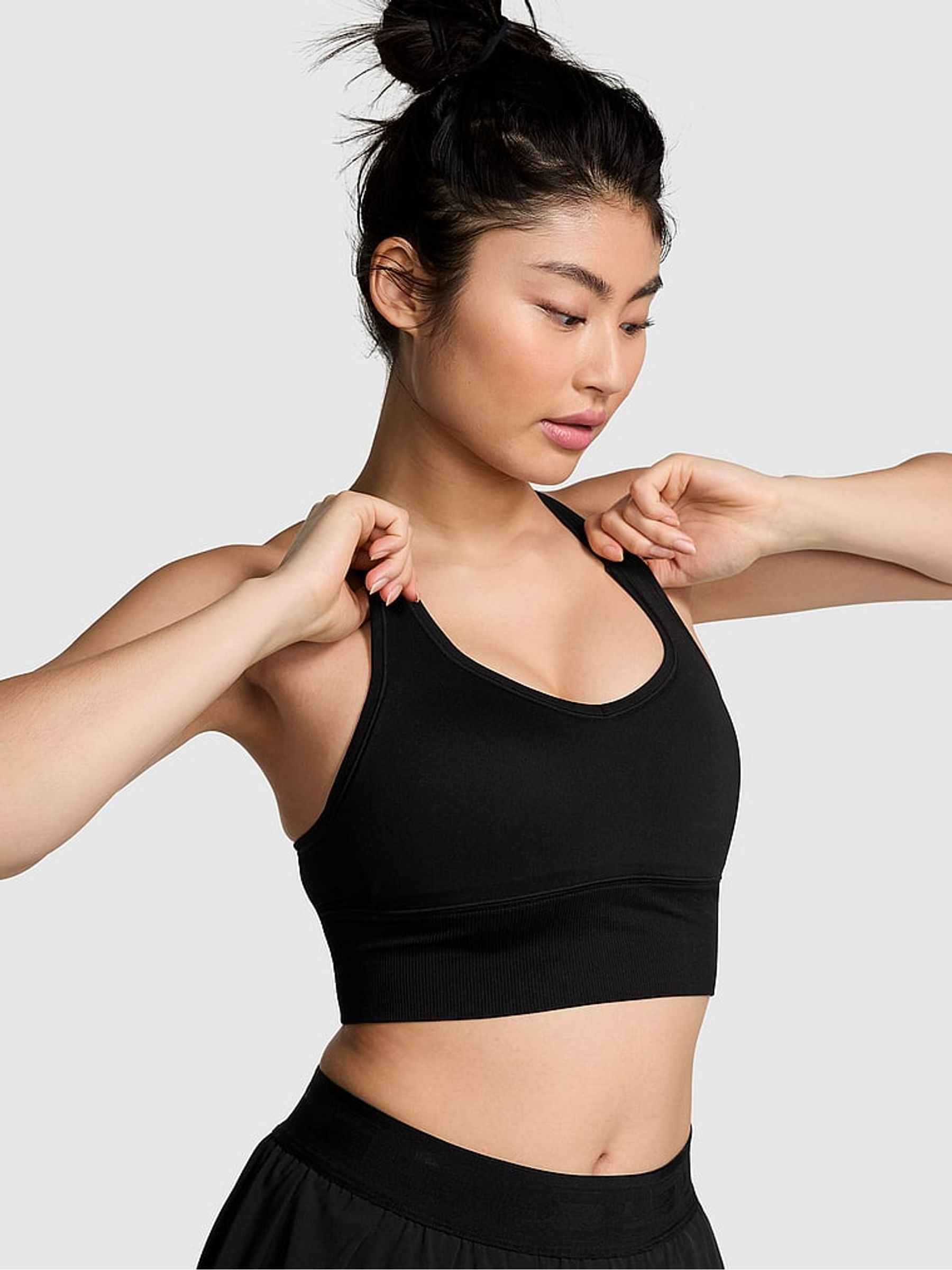 Black Seamless Sports Bra Top - Image 1 of 4