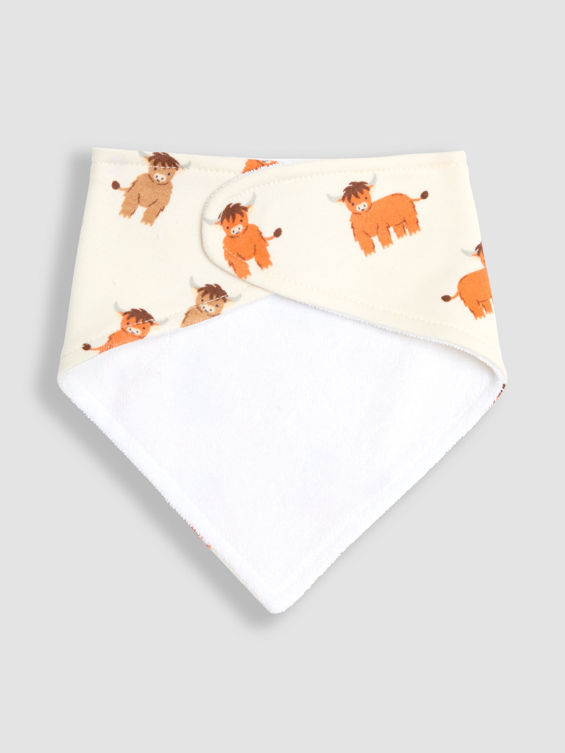 Ecru Highland Cow Dribble Bibs 3 Pack - Image 5 of 8