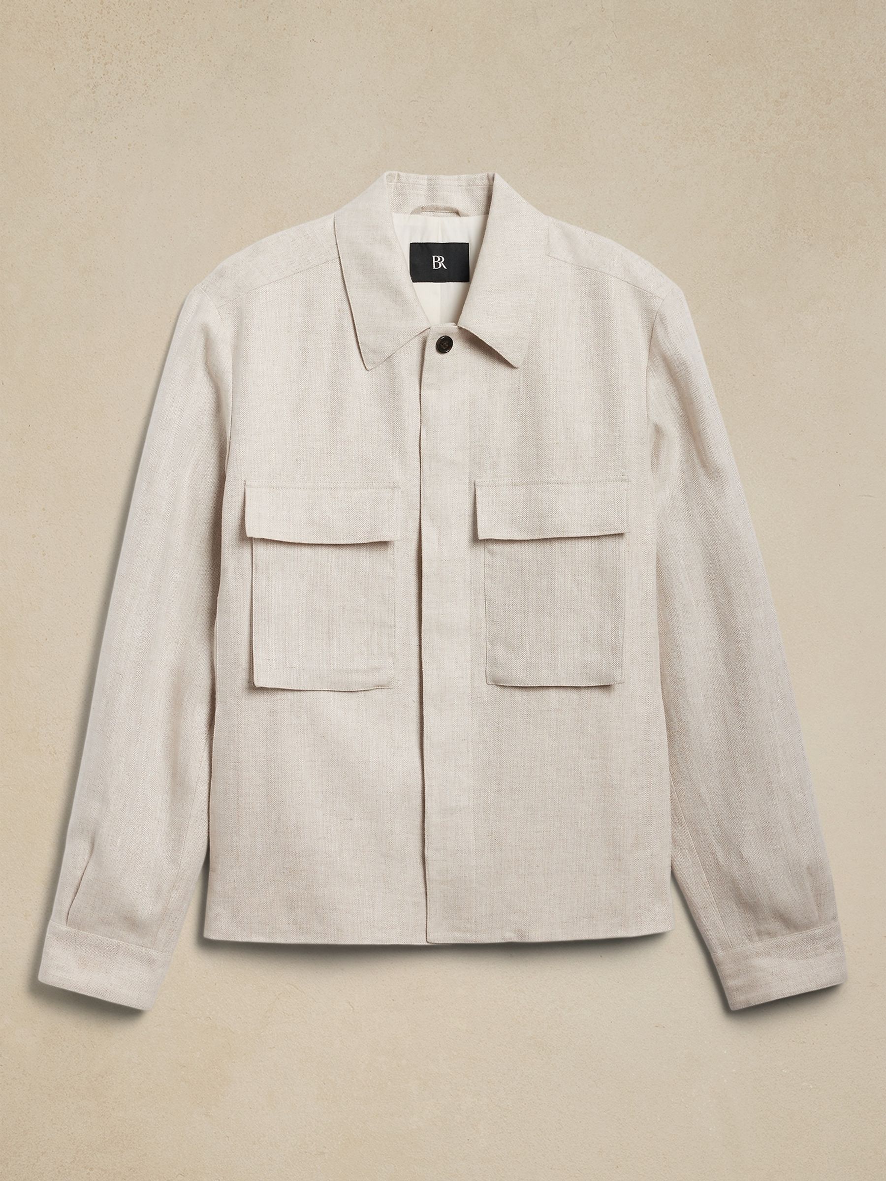 Banana Republic Beige Seacliff Linen Shirt Jacket - Image 5 of 5