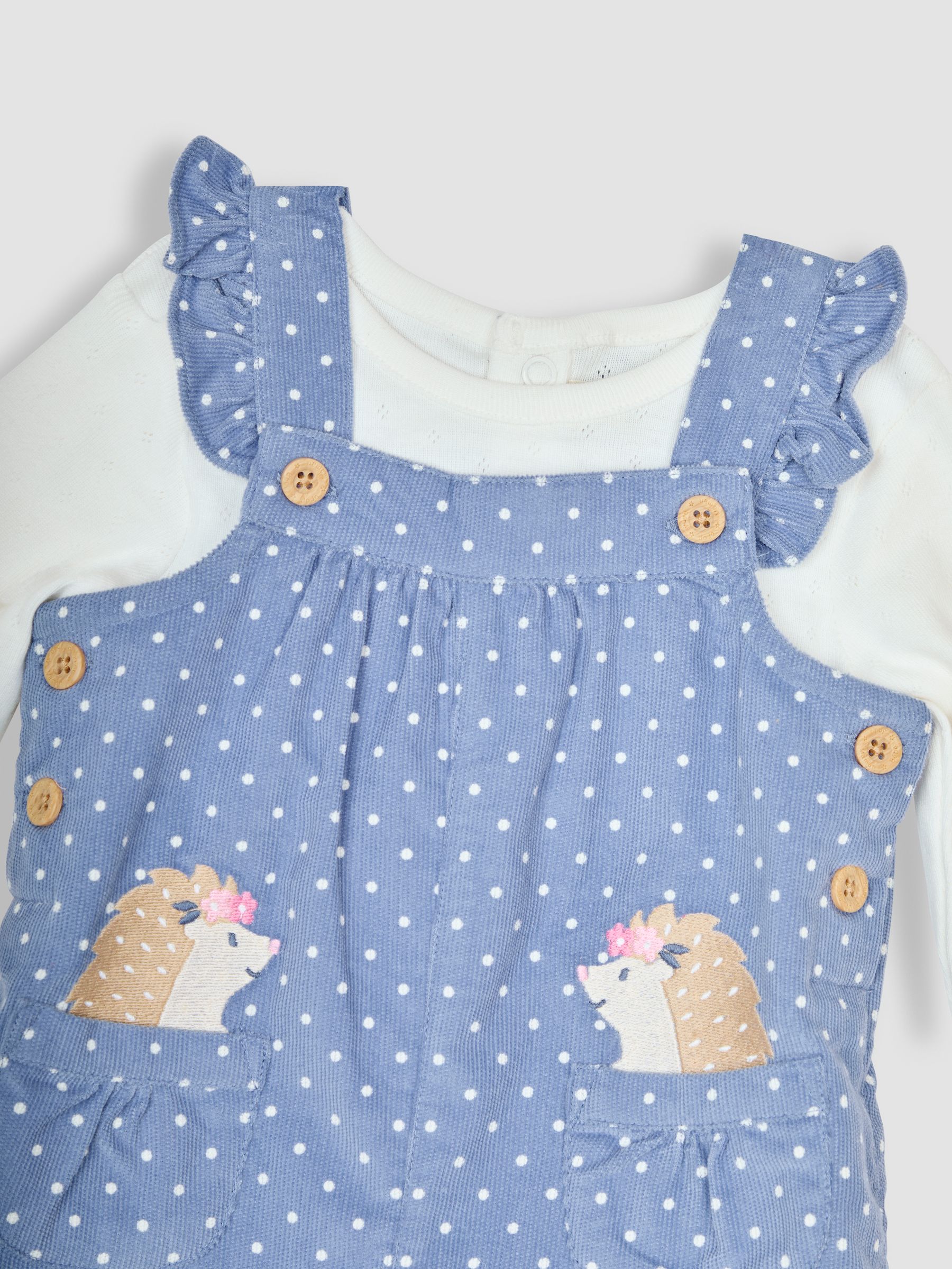 Blue Hedgehog Appliqué Cord Dungarees & Top Set - Image 6 of 6