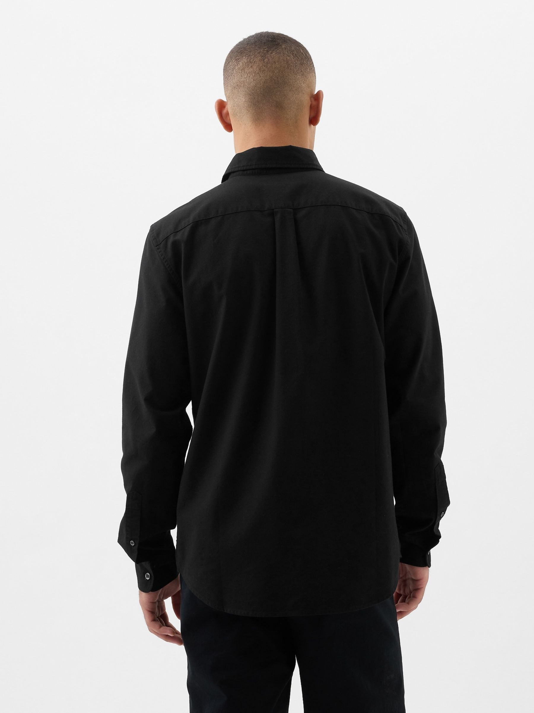 Black Regular Fit Long Sleeve Oxford Shirt - Image 2 of 2
