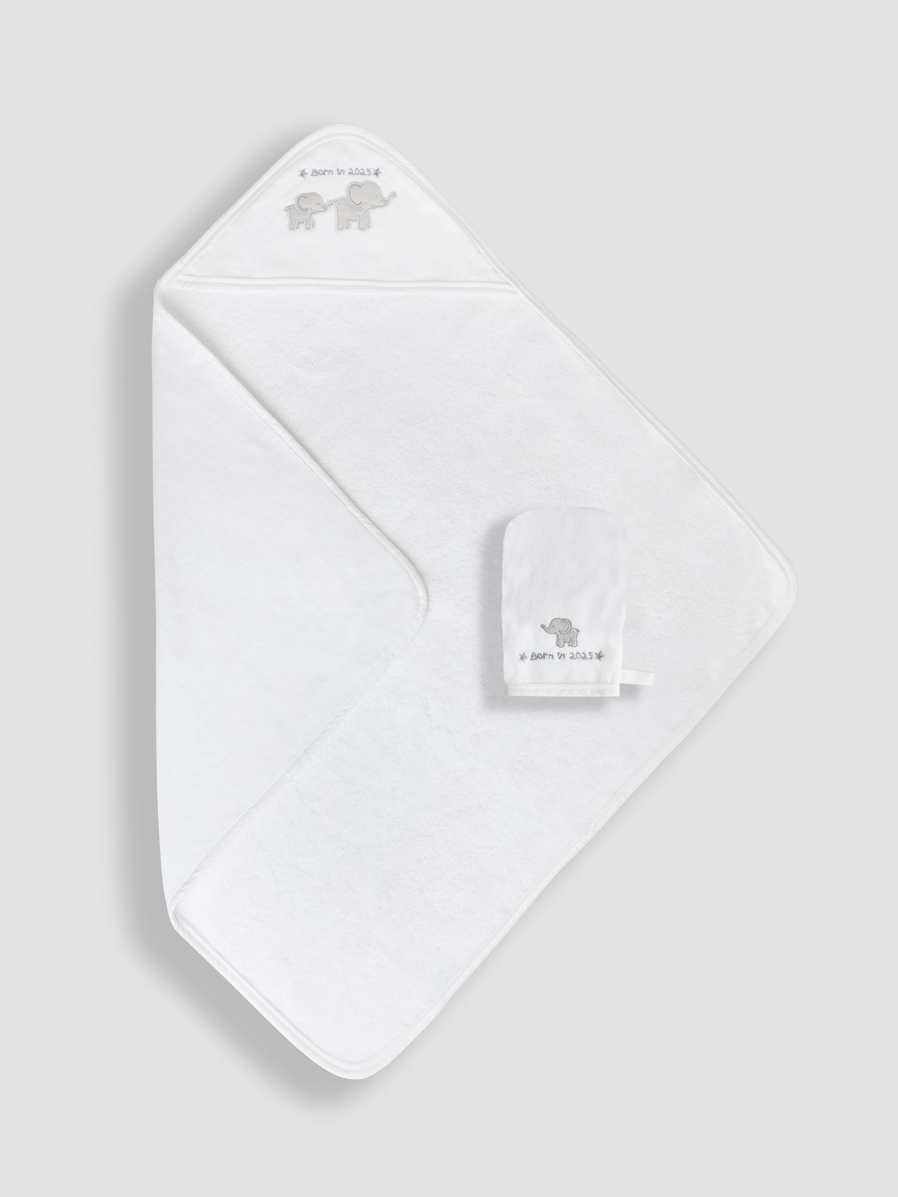 Born in 2025 Hooded Towel & Wash Mit - Image 1 of 4