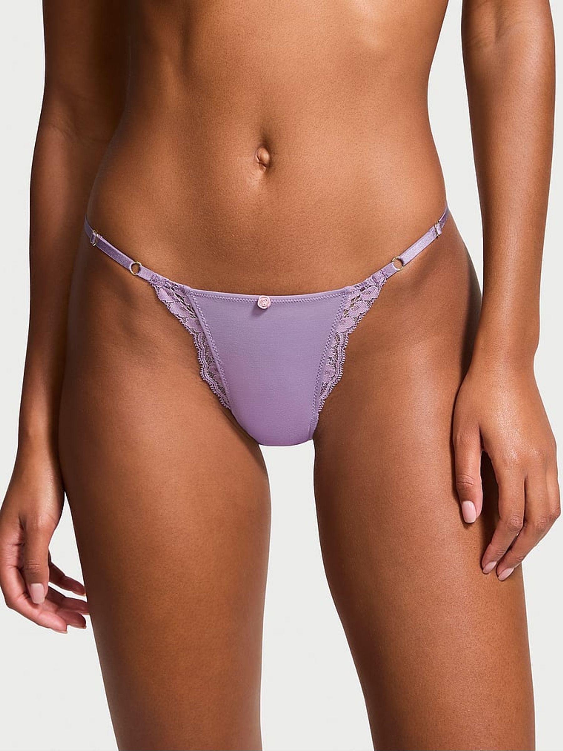 Frozen Plum Purple Lace Trim Bikini Knickers - Image 1 of 3