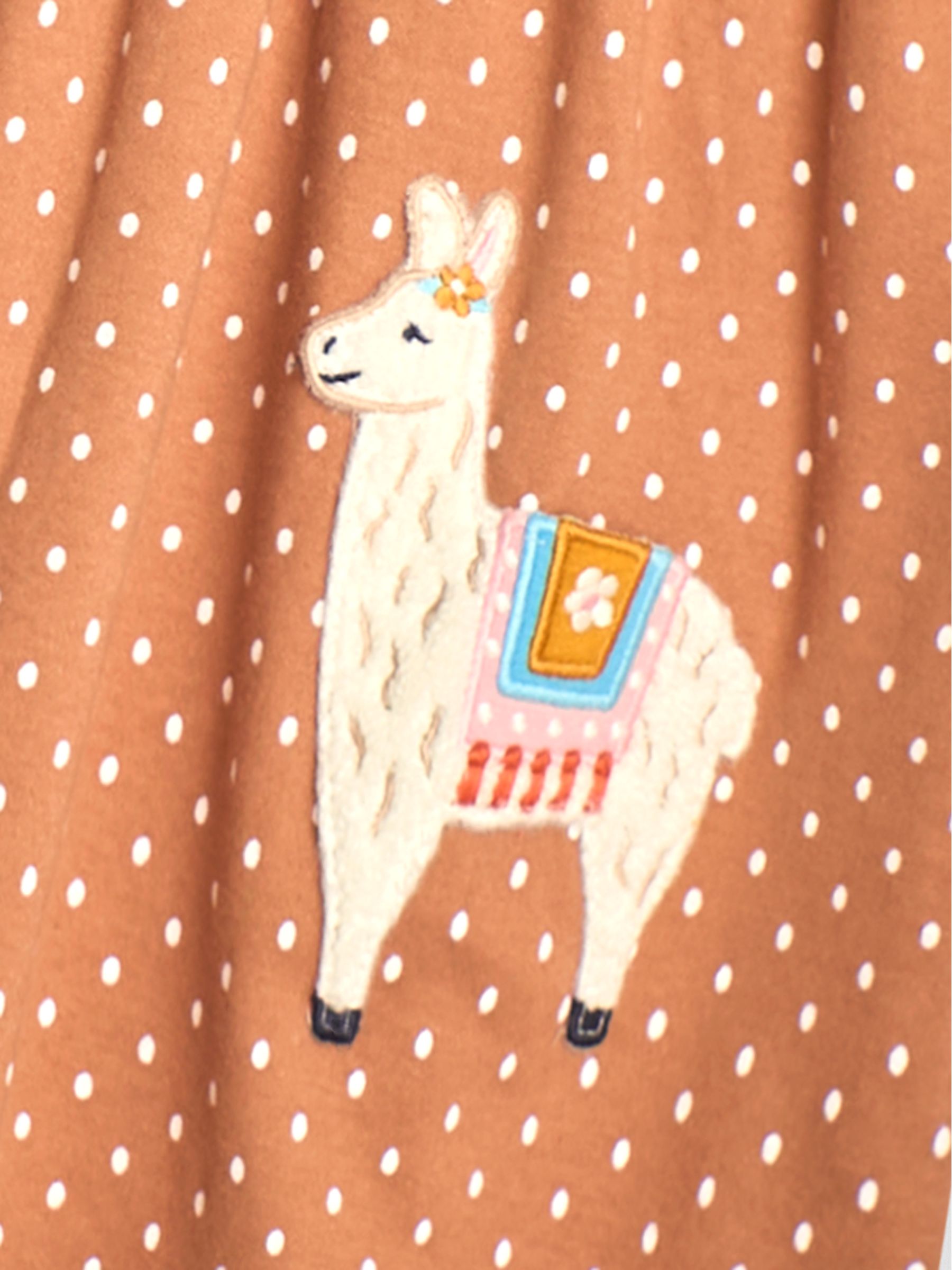 Brown Llama Appliqué Button Front Dress - Image 3 of 3