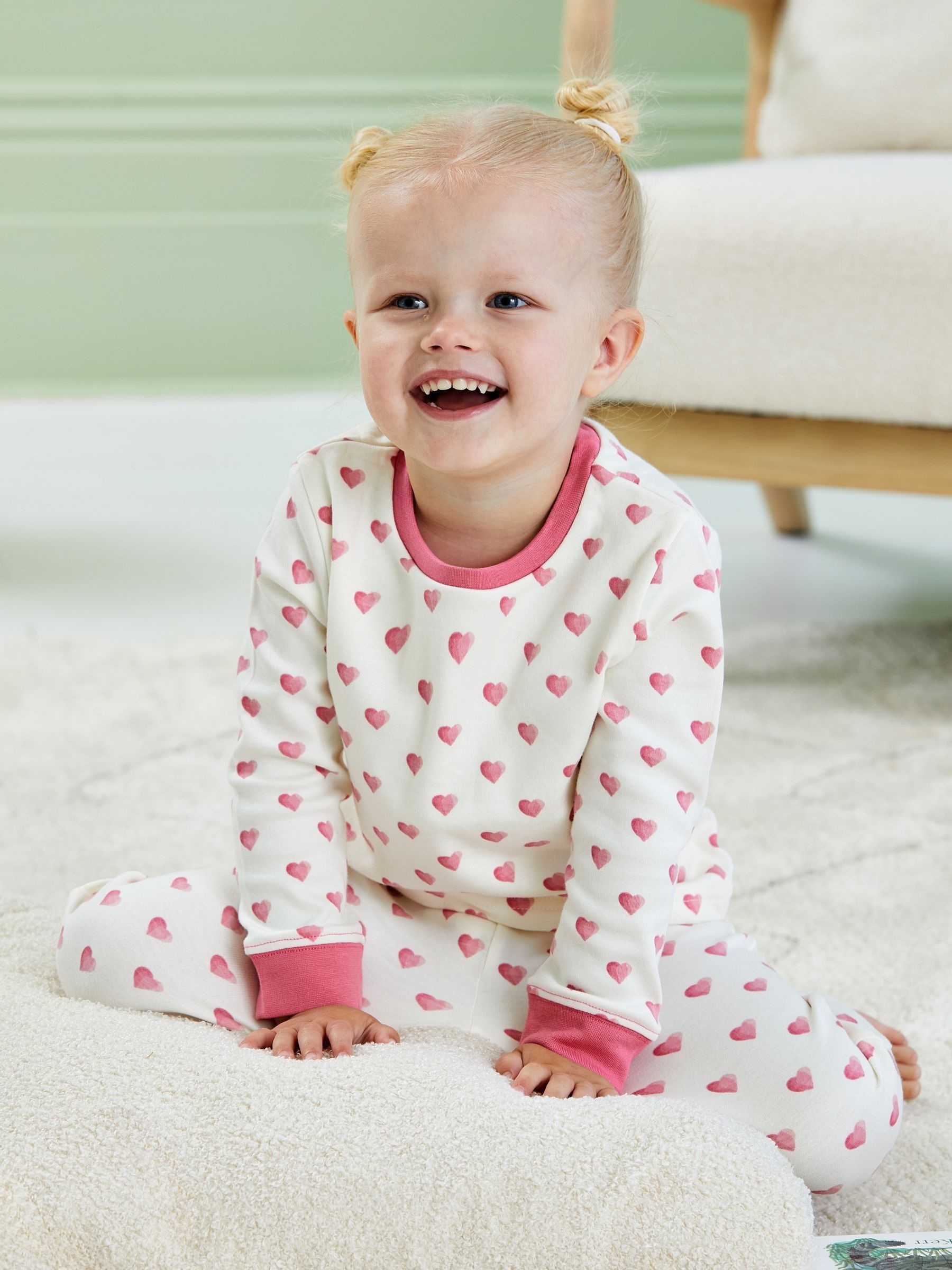 Cream Heart Jersey Pyjamas - Image 2 of 7