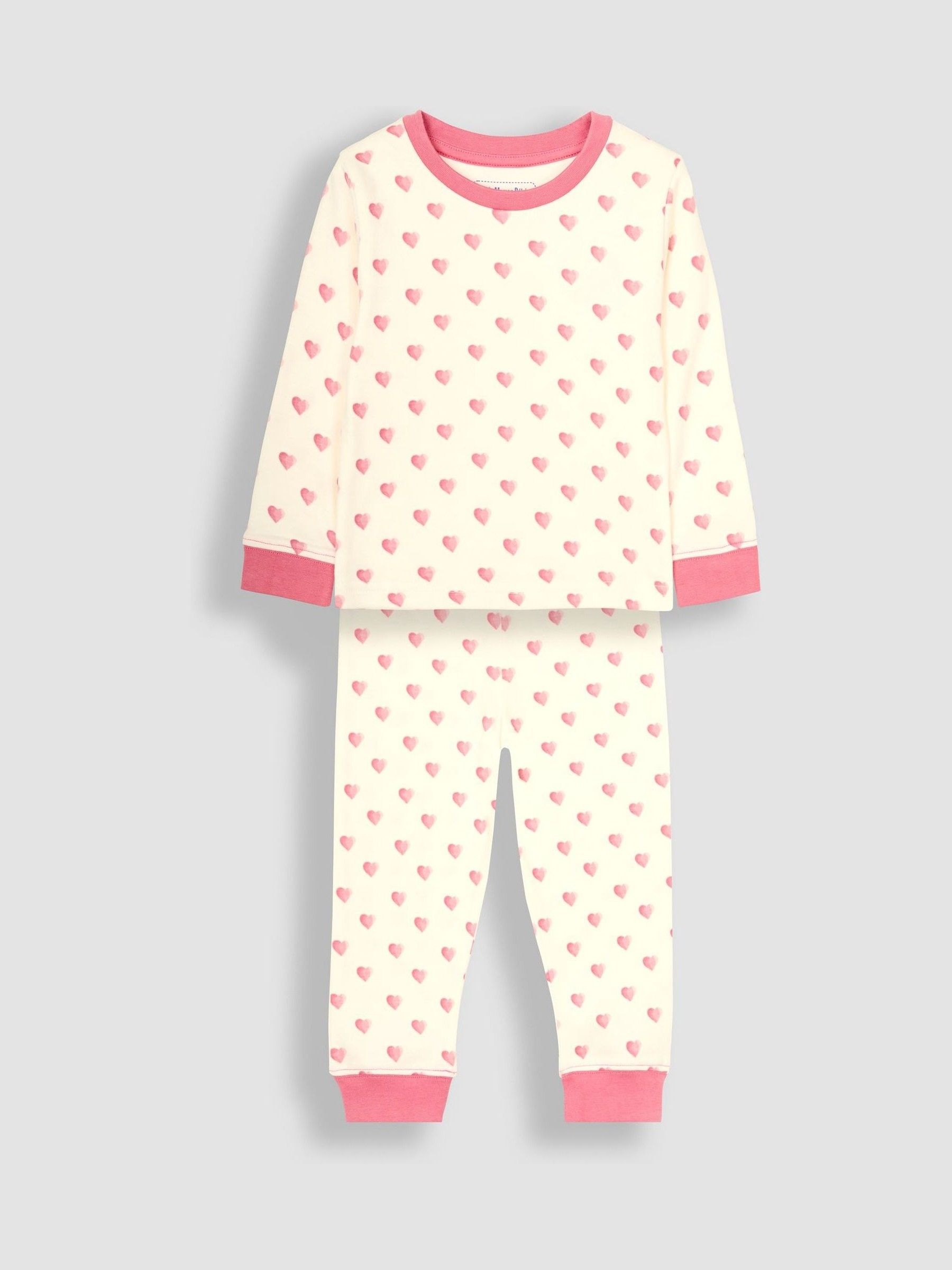 Cream Heart Jersey Pyjamas - Image 3 of 7
