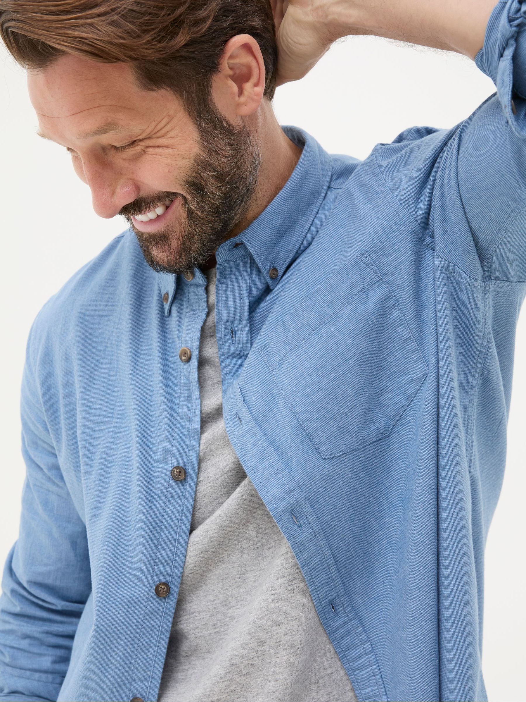 Light Blue Long Sleeve Tadlow Shirt - Image 5 of 6