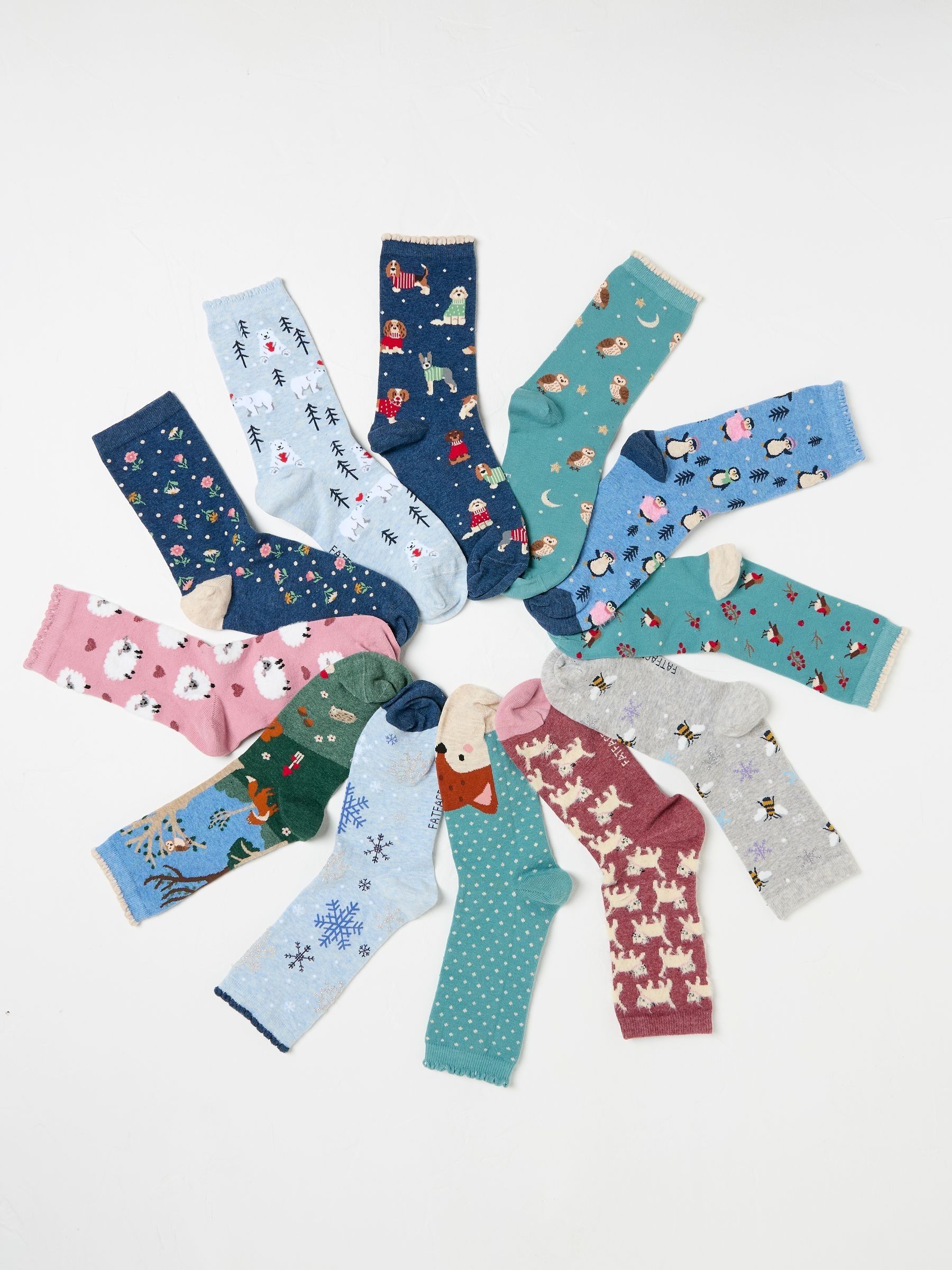 Multicolour Womens 12 days Socks - Image 2 of 2