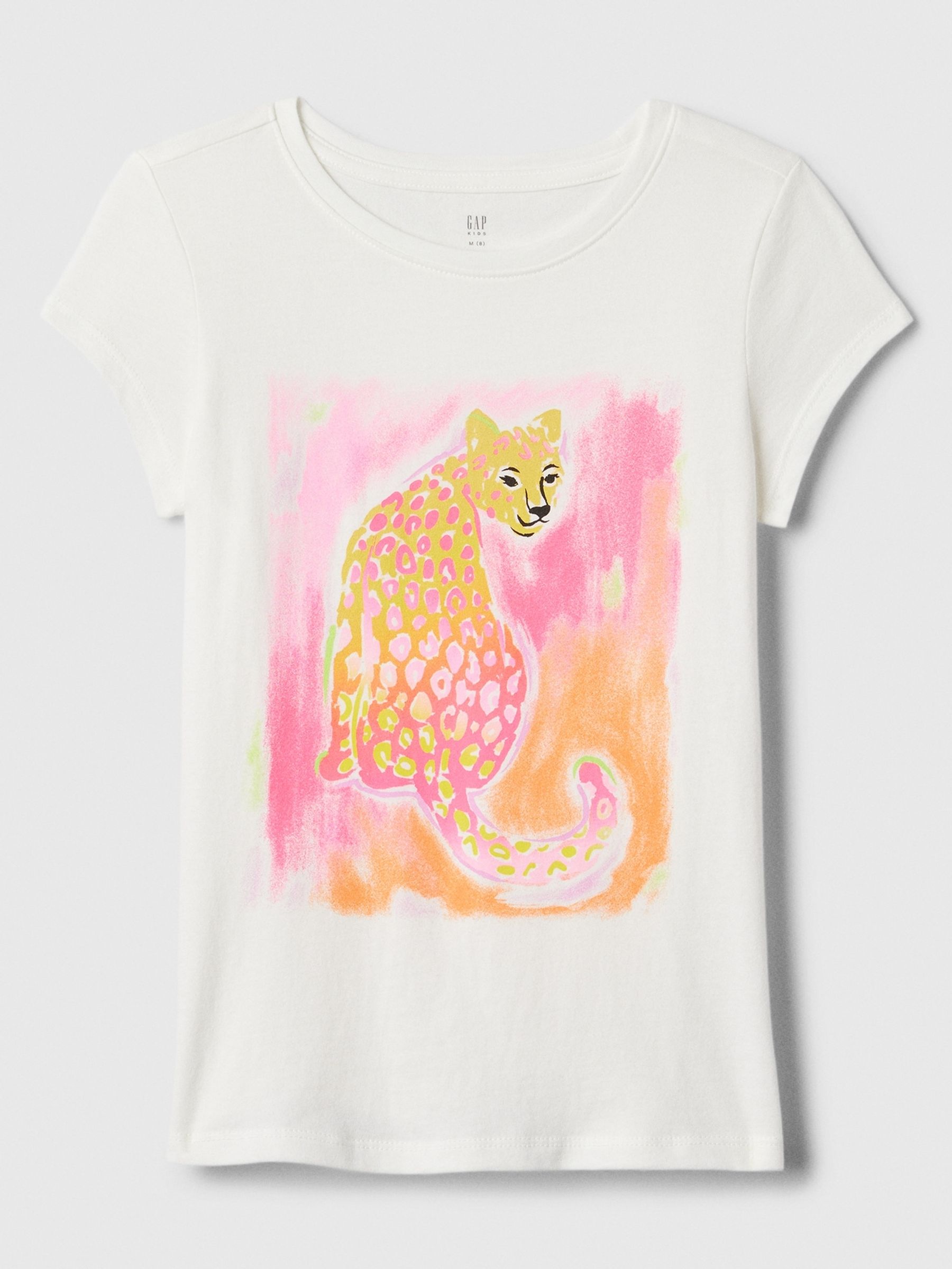 White Leopard Crew Neck Short Sleeve T-Shirt (4-13yrs) - Image 1 of 2