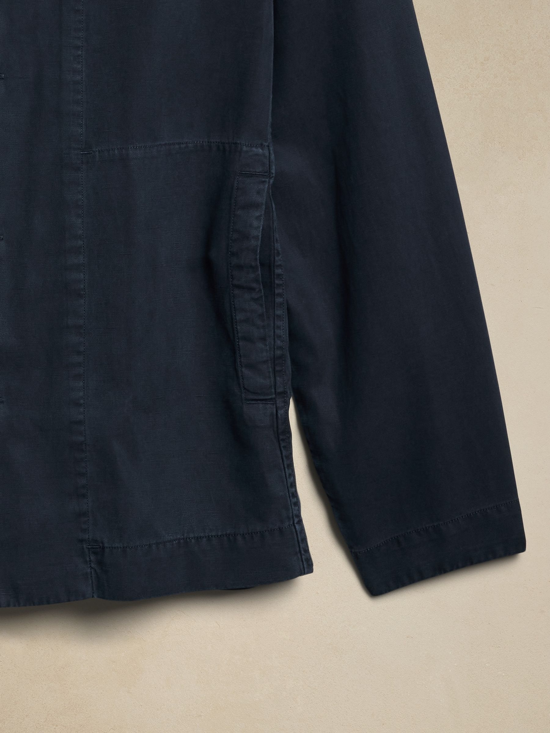 Banana Republic Blue Tencel-Linen Shirt Jacket - Image 3 of 3