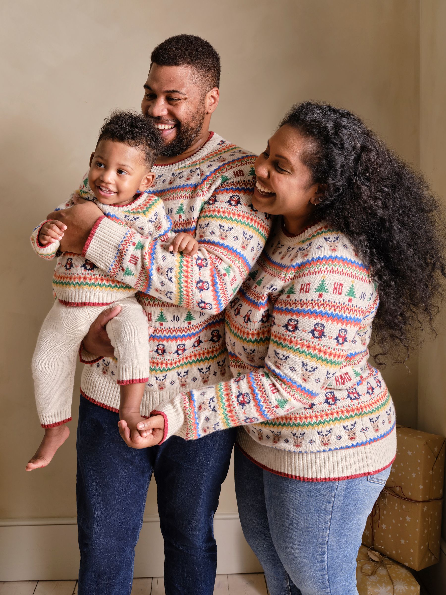 Ecru Knitted Christmas Festive Friends Fair Isle Jumper - Image 11 of 11