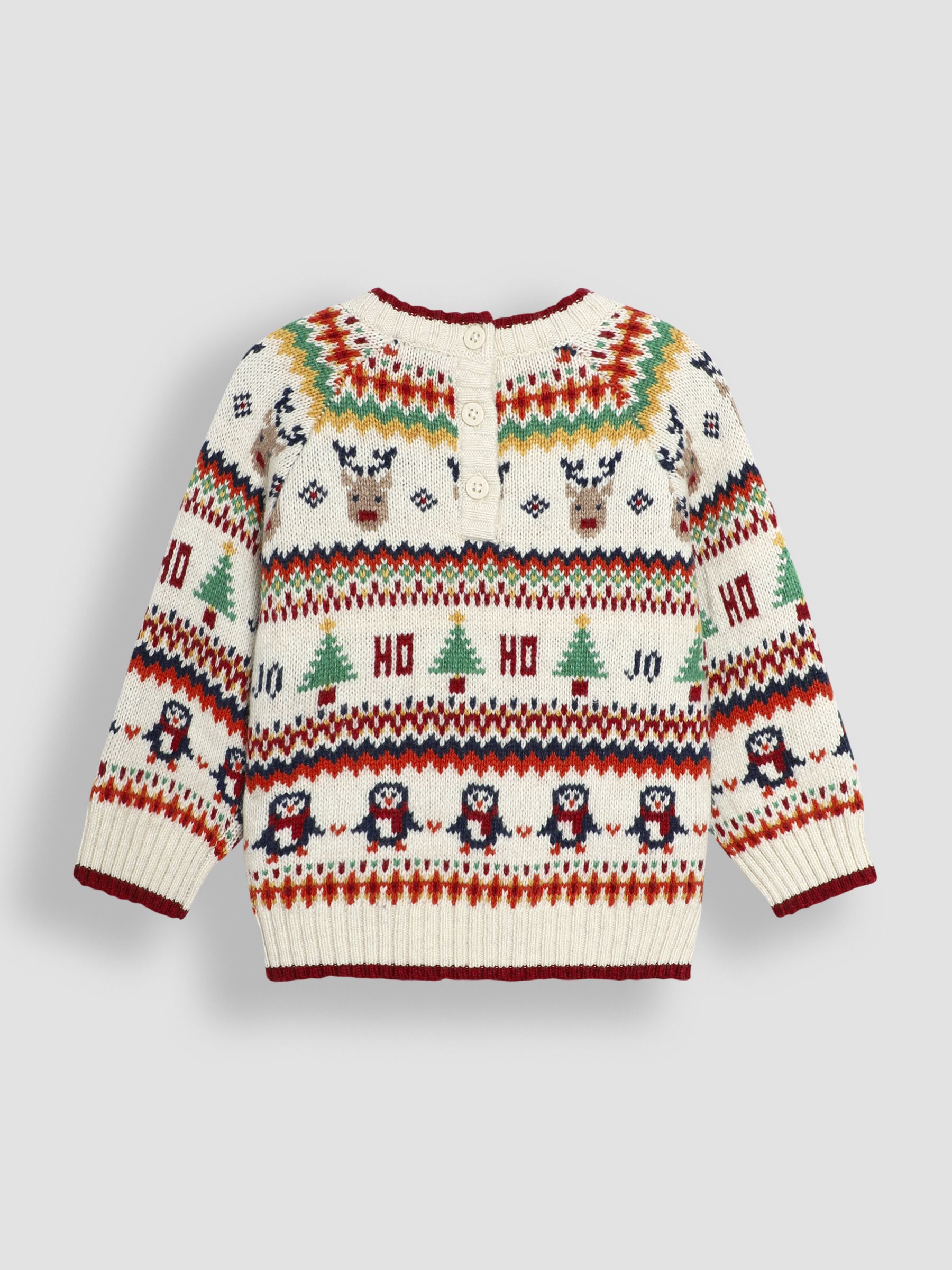 Ecru Knitted Christmas Festive Friends Fair Isle Jumper - Image 2 of 11