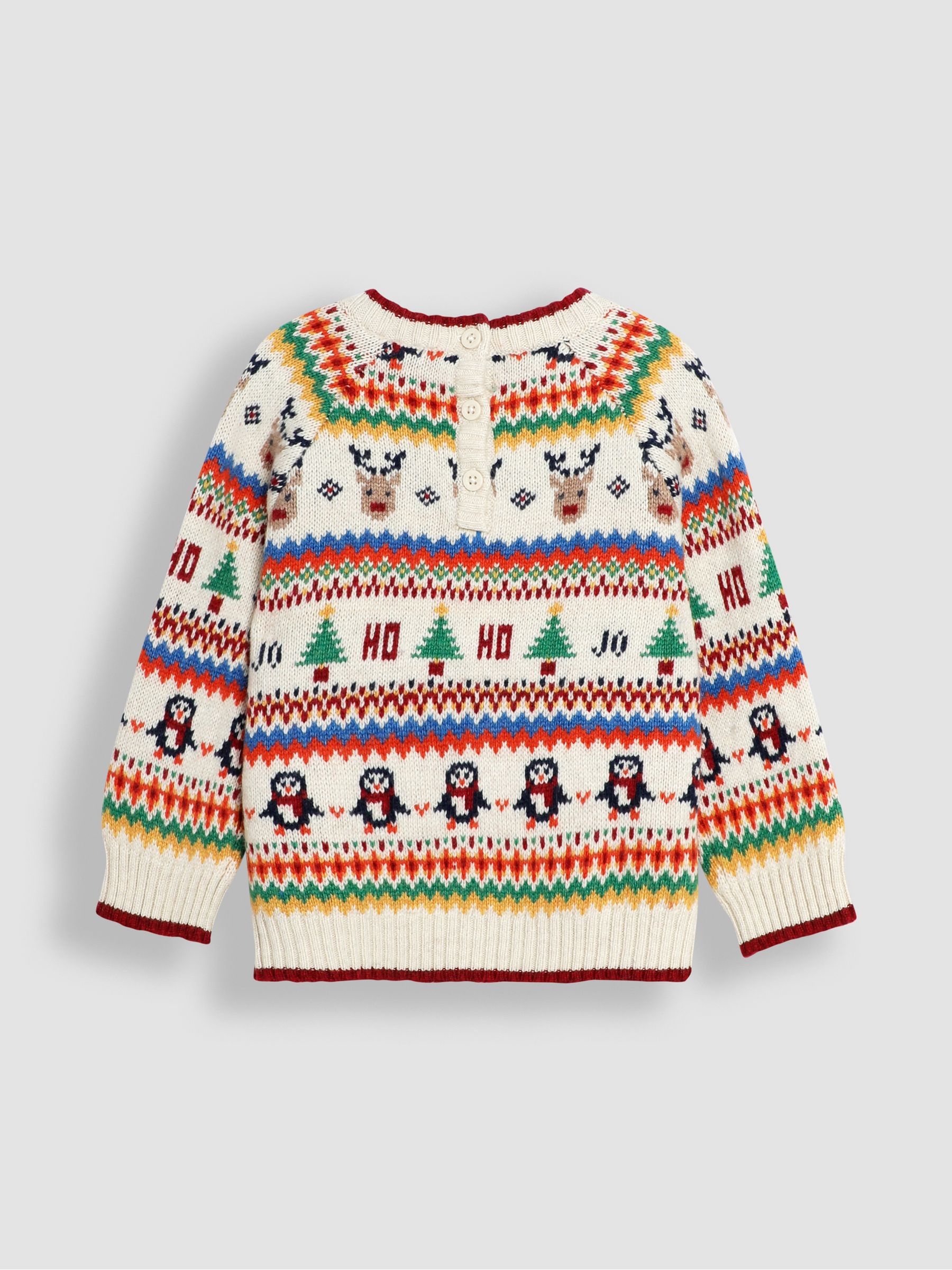 Ecru Knitted Christmas Festive Friends Fair Isle Jumper - Image 5 of 11