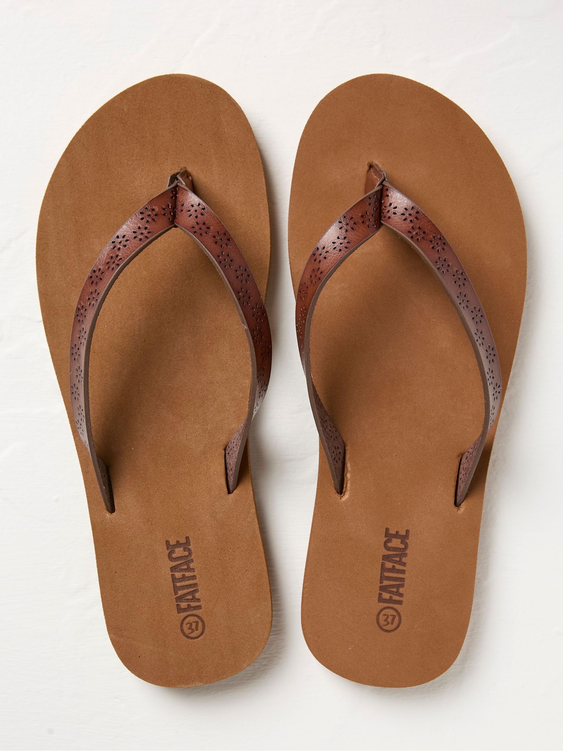 Emmy Natural Lasercut Flip Flops - Image 2 of 3
