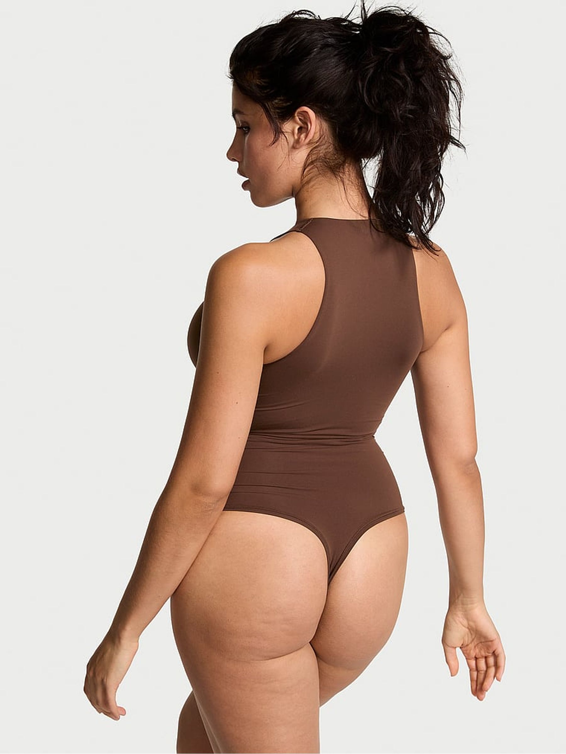 Ganache Brown Soft Stretch Tank Bodysuit - Image 2 of 3