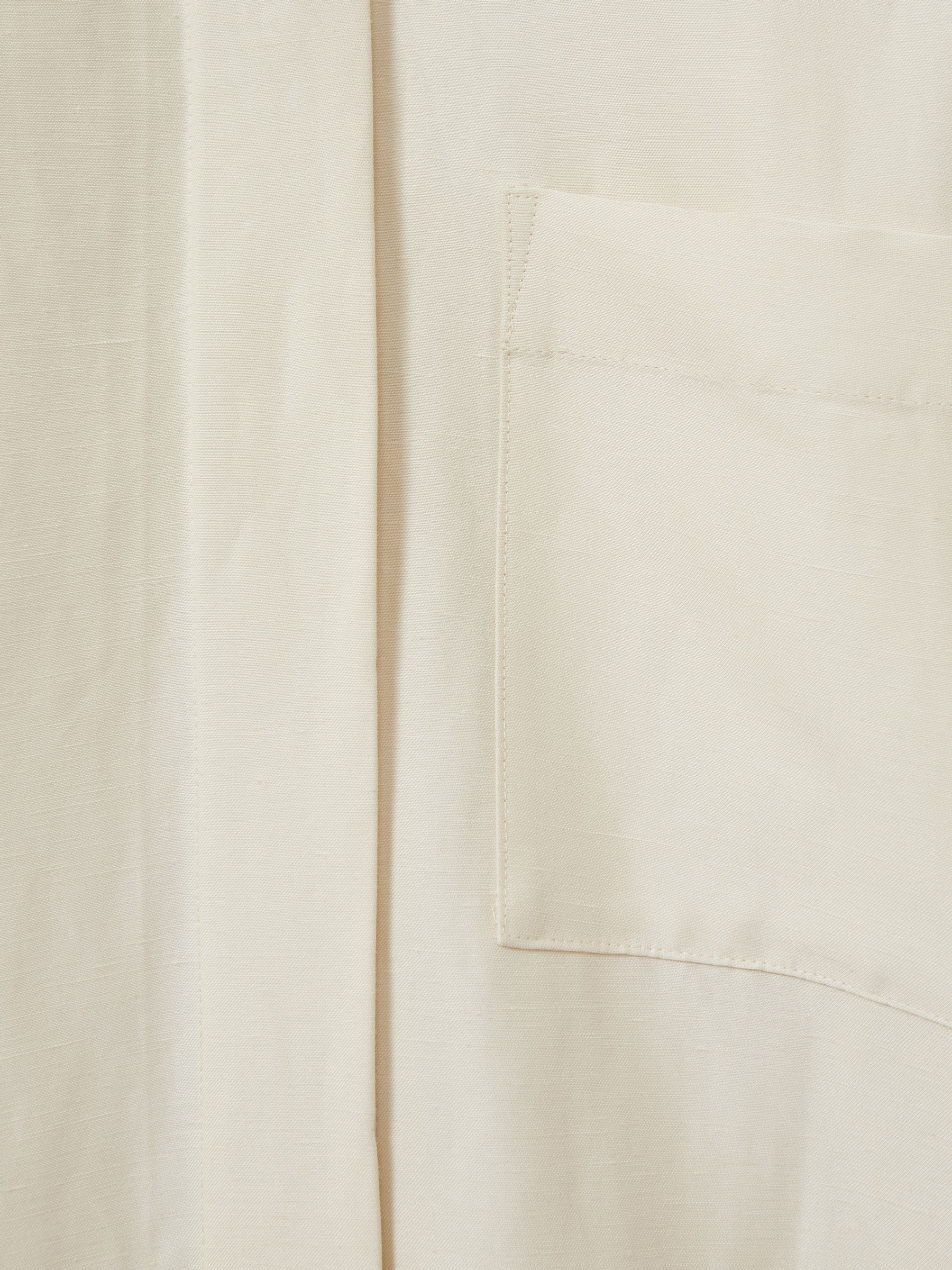 Caro Beige Viscose-Linen High-Low Shirt - Image 7 of 7