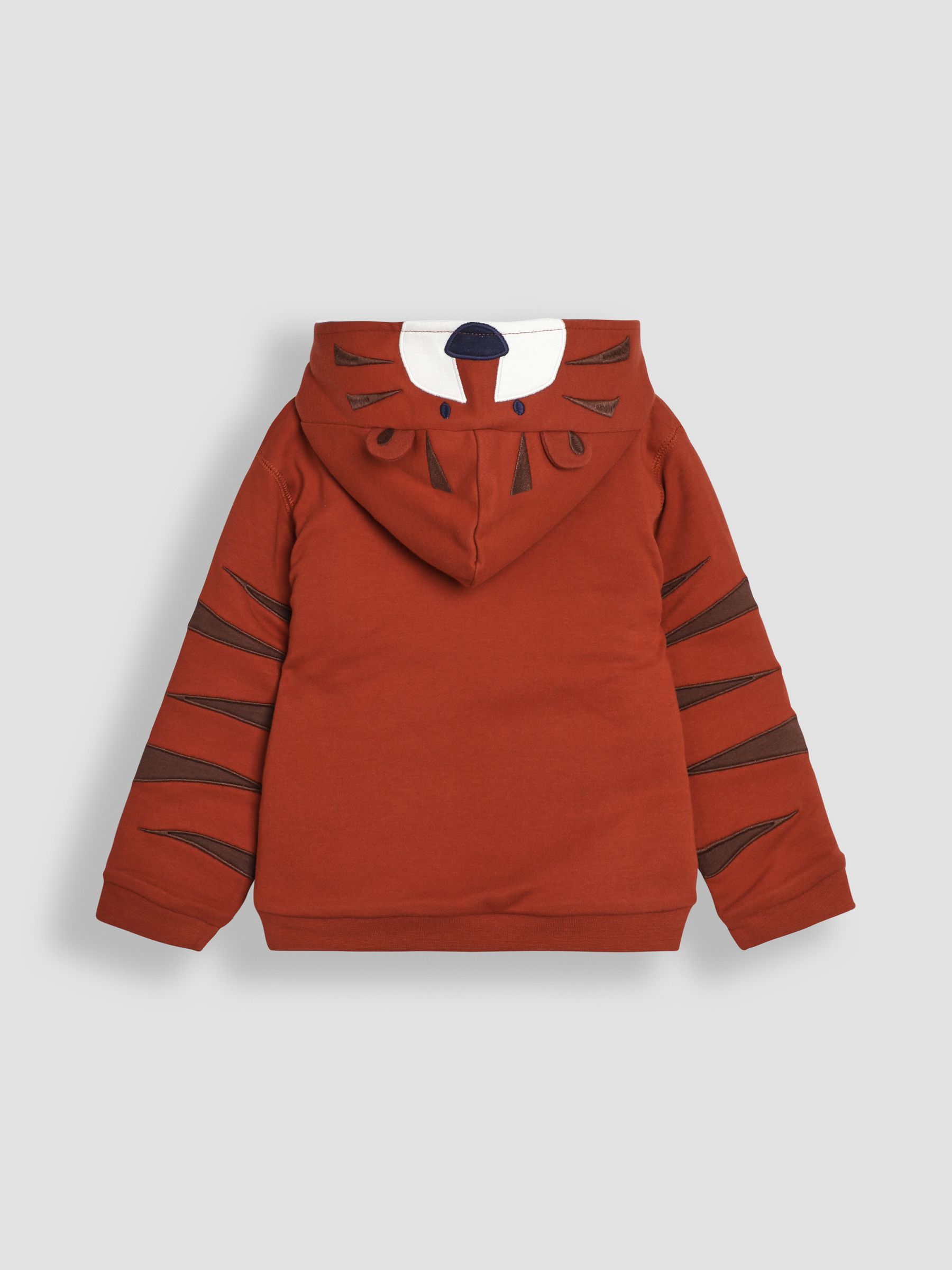 Rust Orange Tiger Appliqué Novelty Cosy Hoodie - Image 2 of 3