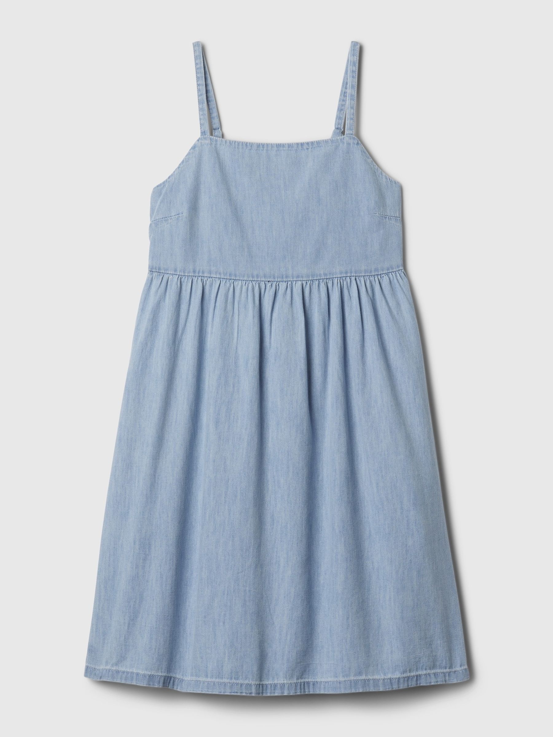 Blue Denim Square Neck Tank Dress - Image 3 of 3