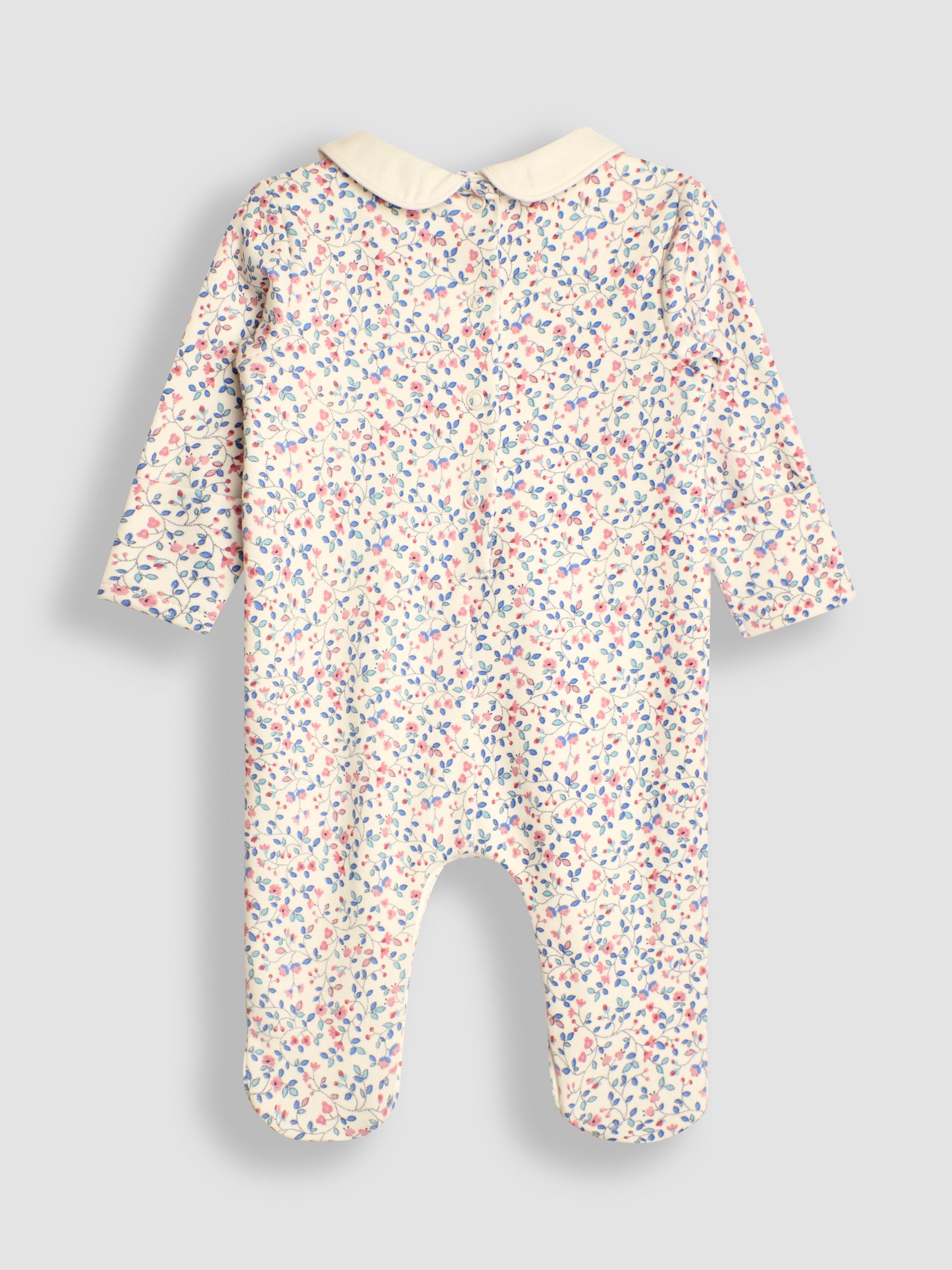 Cream Pretty Smocked Sleepsuit - Image 2 of 3