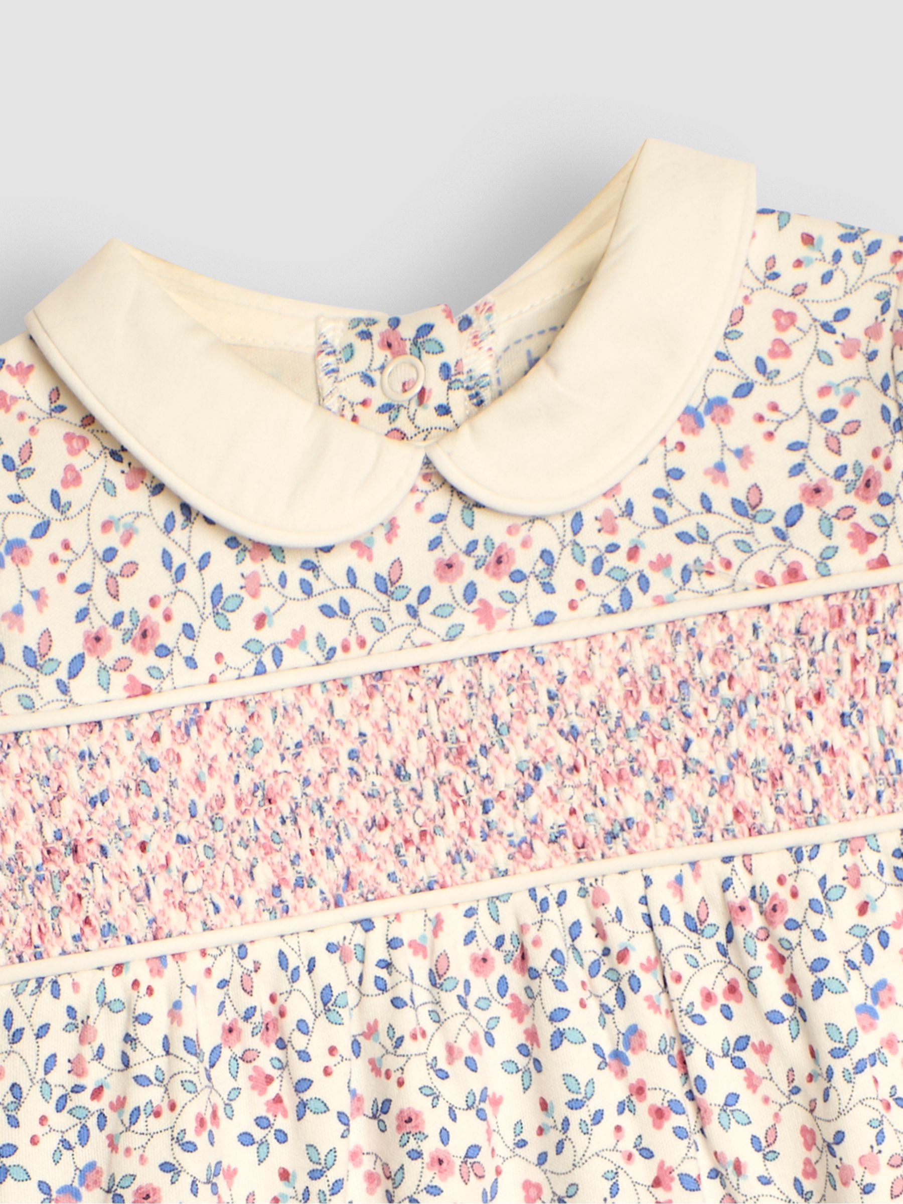 Cream Pretty Smocked Sleepsuit - Image 3 of 3