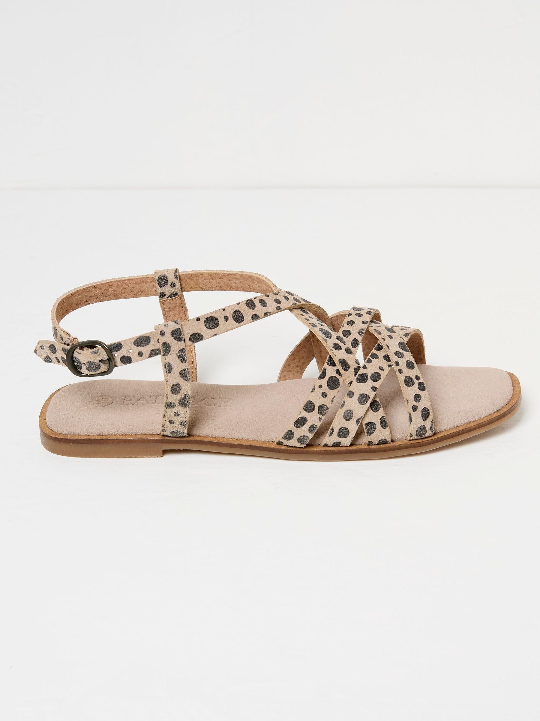 Estelle Natural Suede Strap Sandals - Image 1 of 3