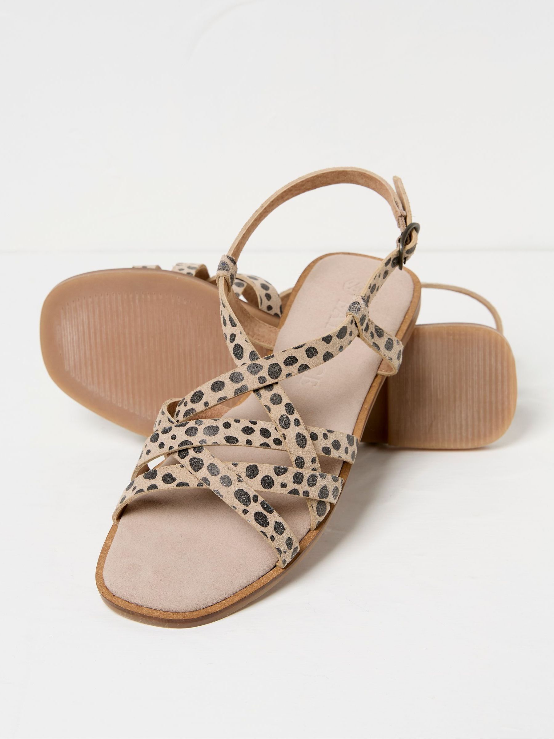 Estelle Natural Suede Strap Sandals - Image 2 of 3