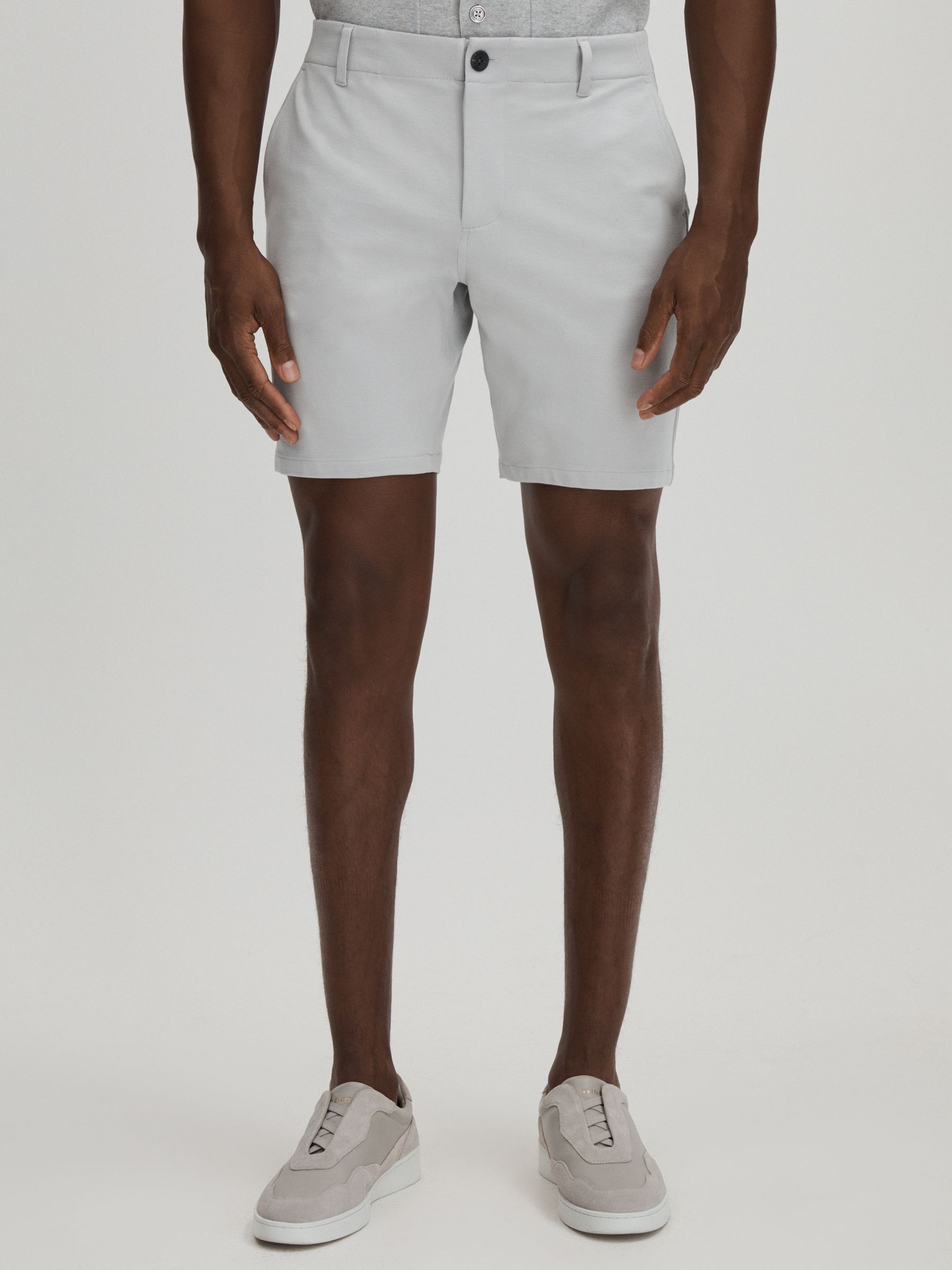 Paige Tailored Knitted Shorts in Grey - Image 3 of 6