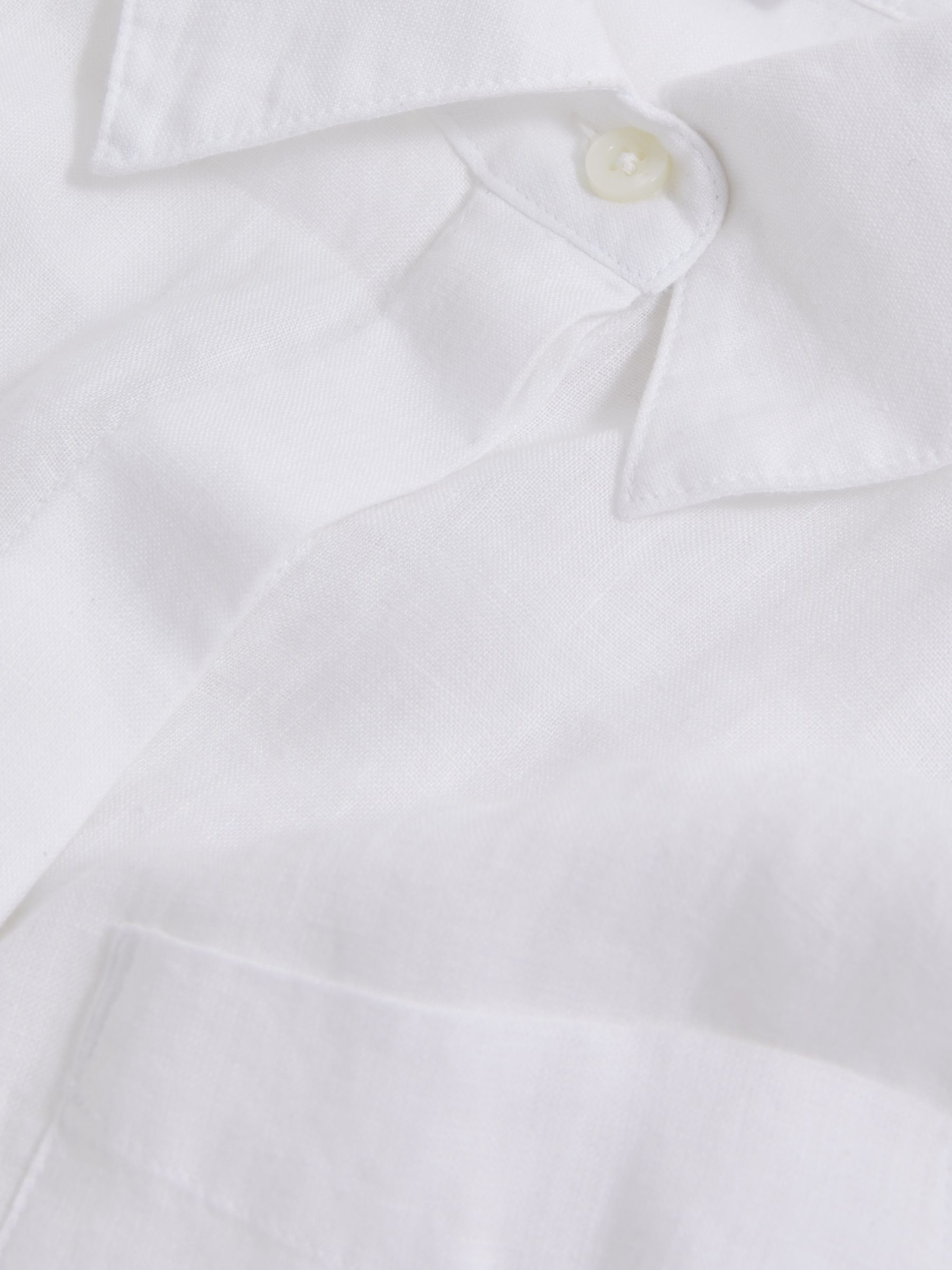 Linen Button-Through Shirt in White - image 3