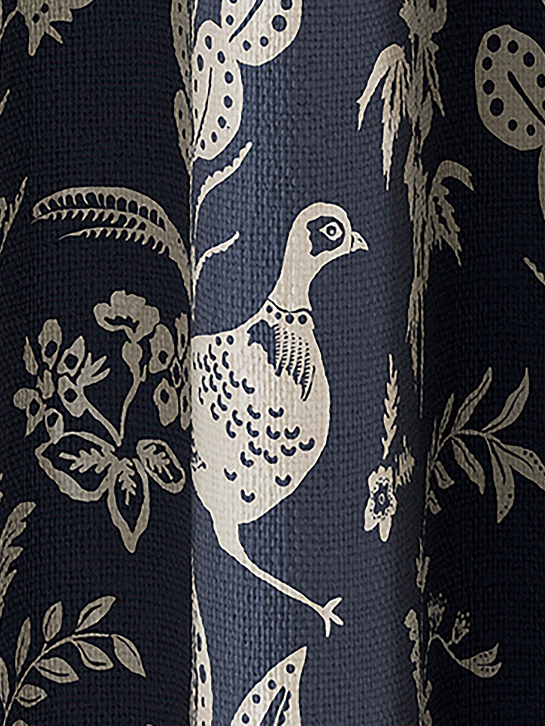 Festival Pheasants Set of 2 Navy Blackout Eyelet Curtains - Image 3 of 3
