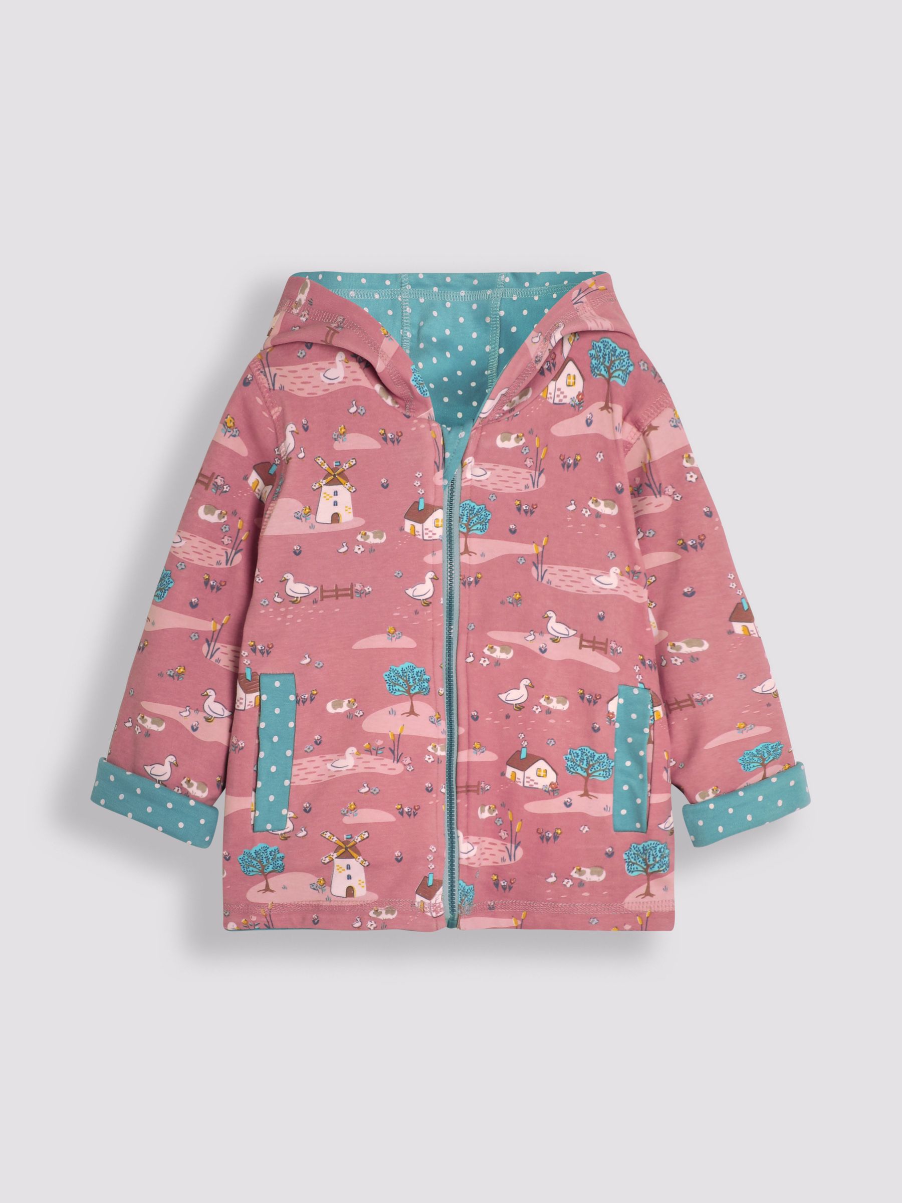 Duck Egg Blue Guinea Pig Appliqué Reversible Hoodie - Image 4 of 8