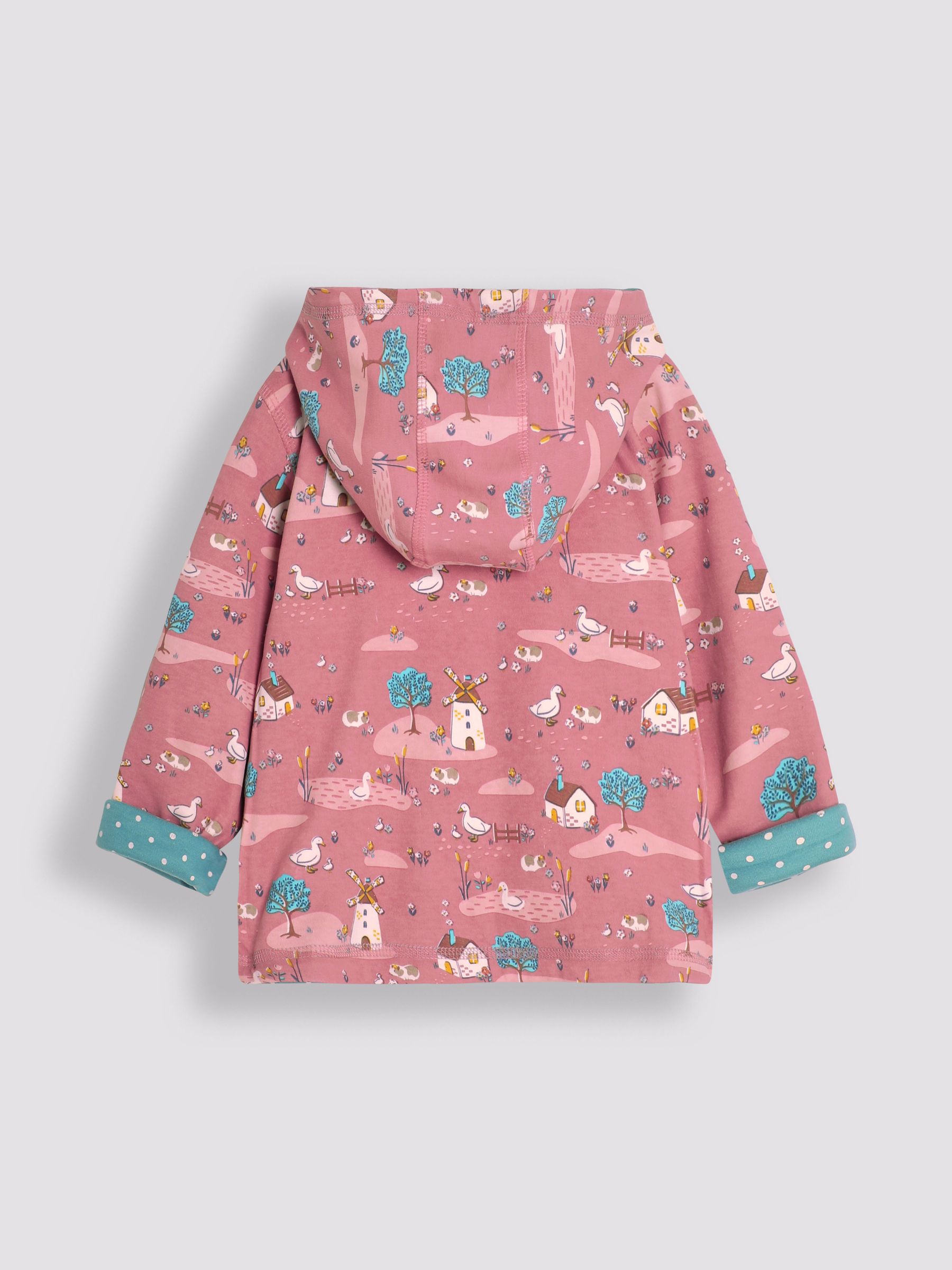 Duck Egg Blue Guinea Pig Appliqué Reversible Hoodie - Image 5 of 8
