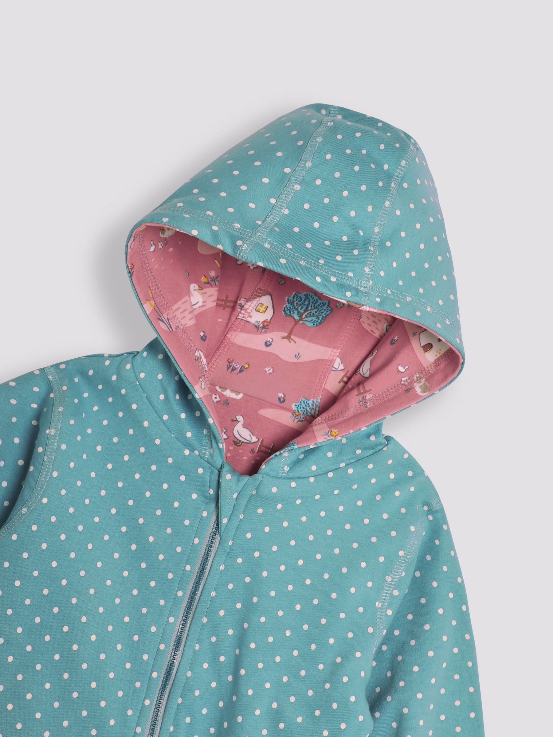 Duck Egg Blue Guinea Pig Appliqué Reversible Hoodie - Image 6 of 8