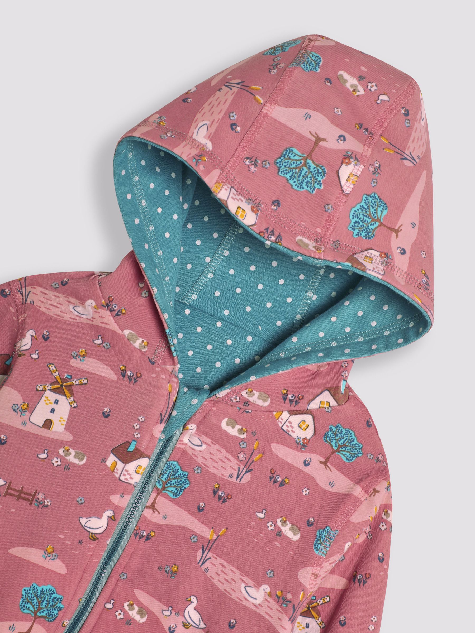Duck Egg Blue Guinea Pig Appliqué Reversible Hoodie - Image 7 of 8