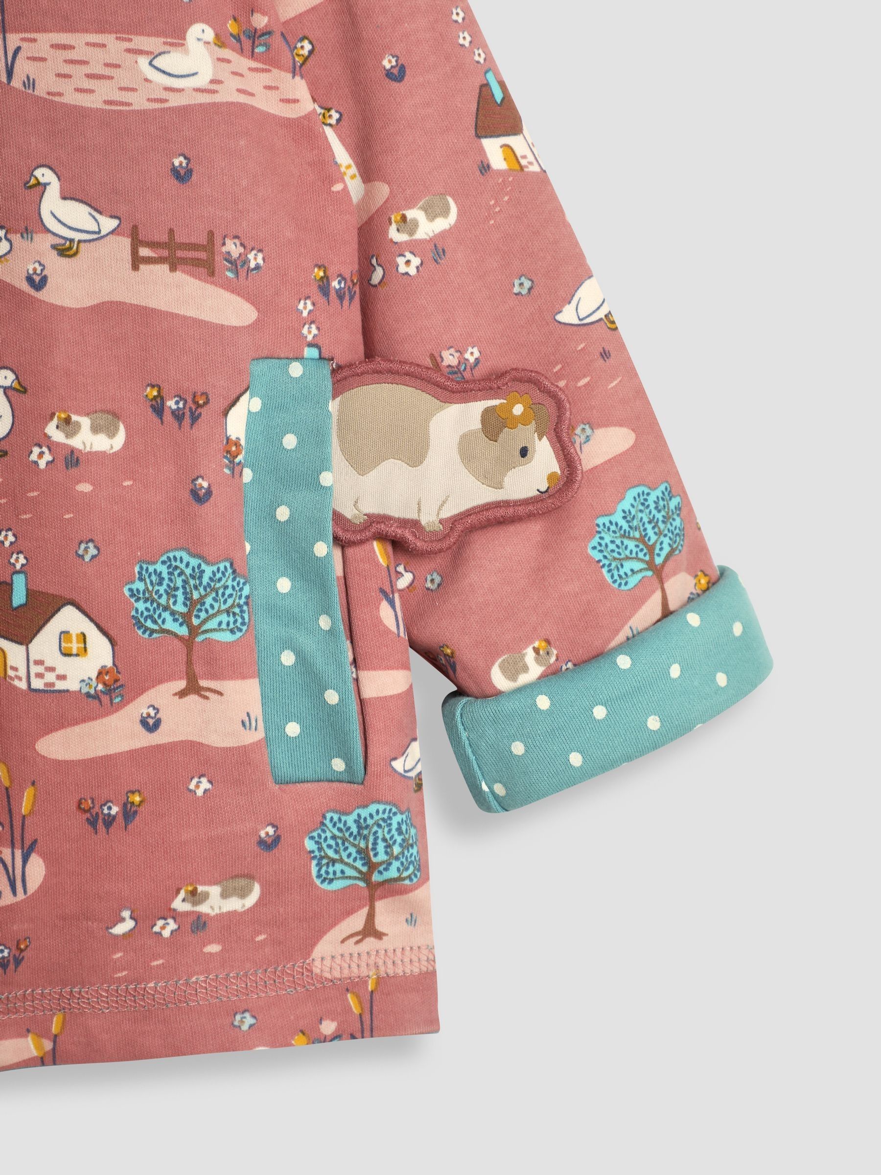 Duck Egg Blue Guinea Pig Appliqué Reversible Hoodie - Image 8 of 8