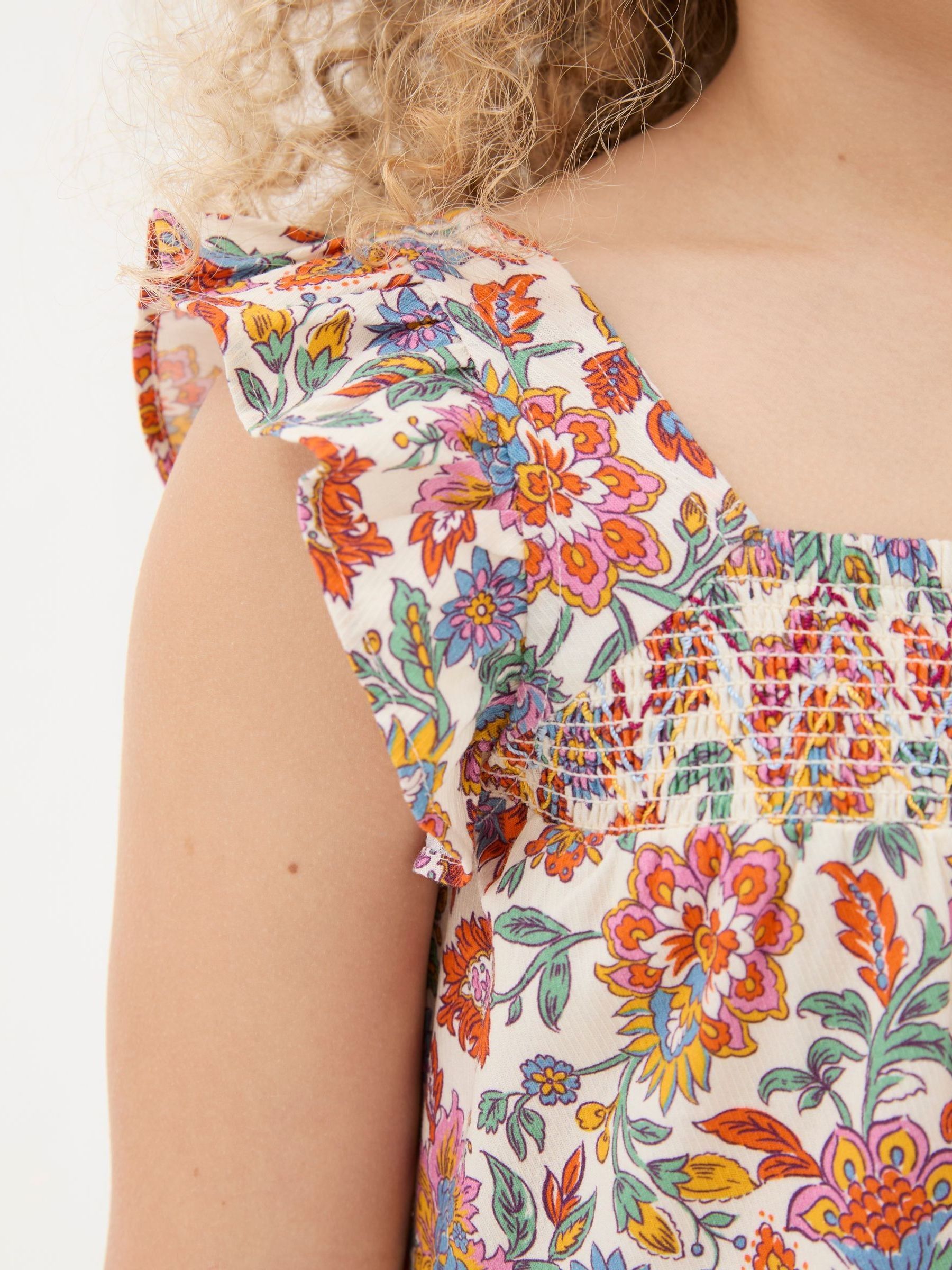 Milly White Floral Print Dress - Image 3 of 4