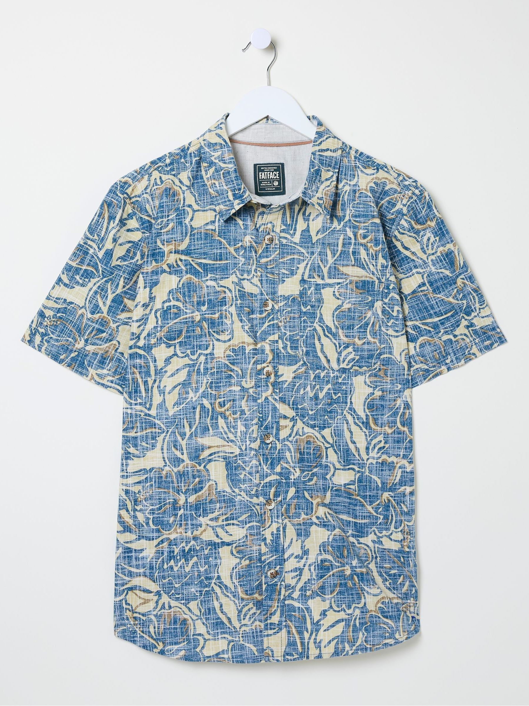 Blue Vintage Tropical Print Shirt - Image 5 of 5