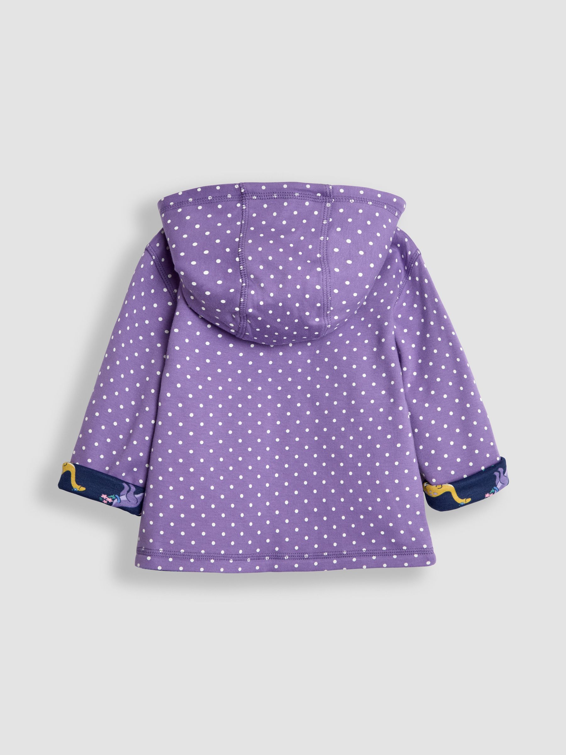 Lilac Purple Dino Appliqué Reversible Hoodie - Image 3 of 8