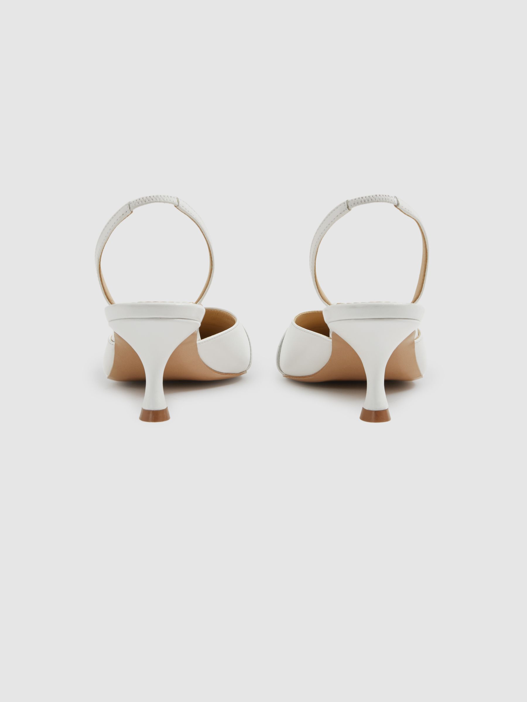 Camilla Elphick Snow White Leather Slingback Kitten Heels - Image 3 of 4