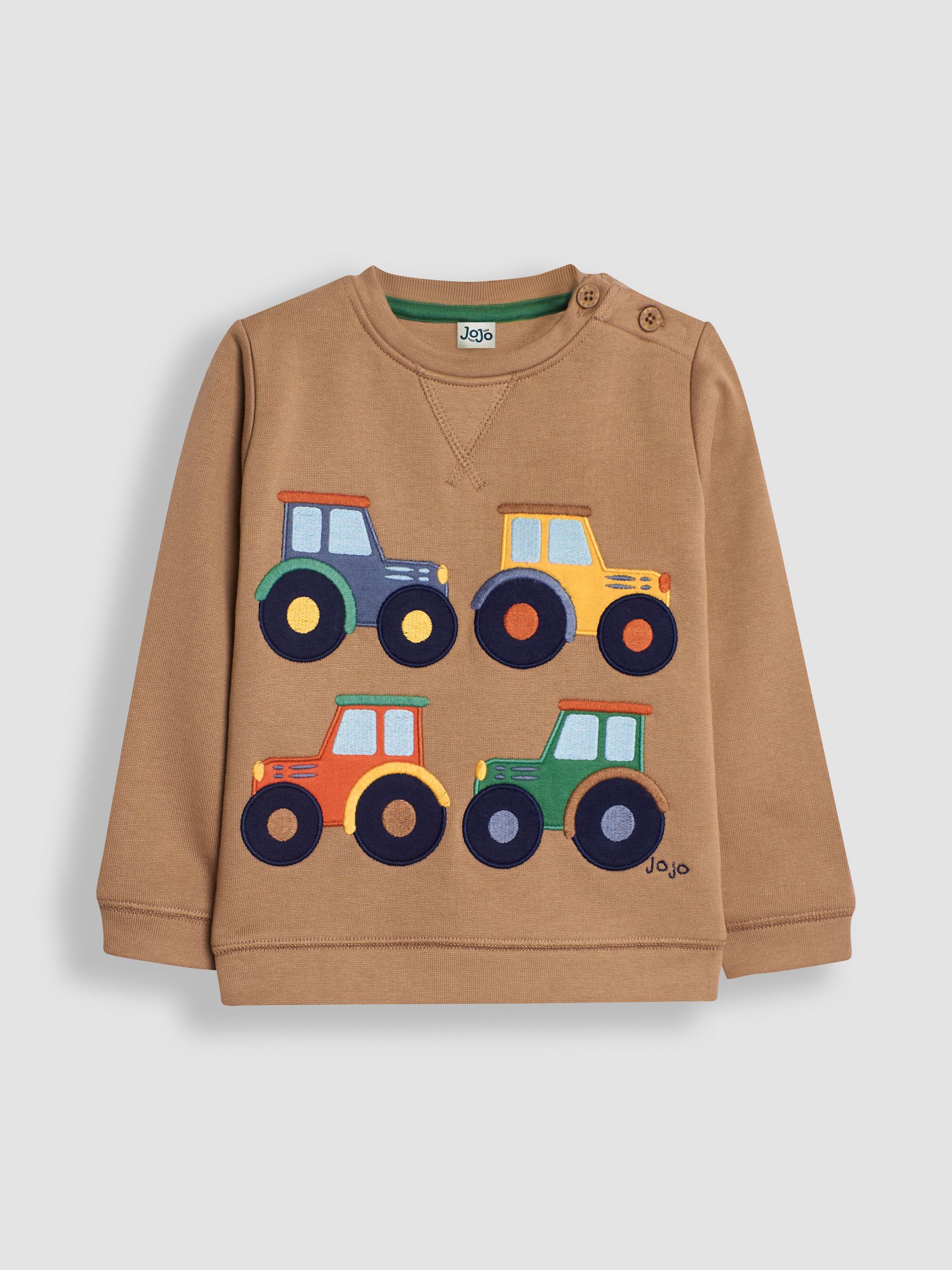 Mocha Brown Tractor Appliqué Sweatshirt - Image 1 of 3