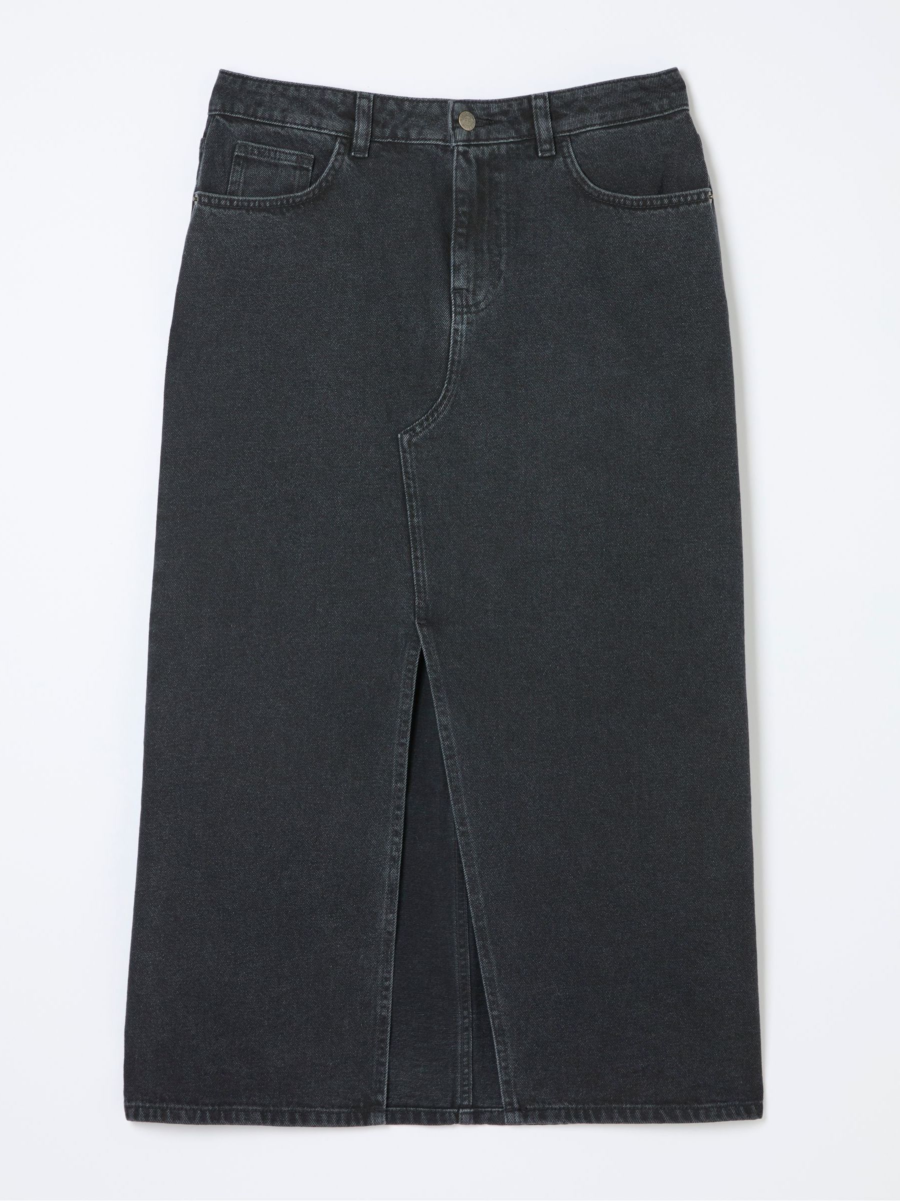 Ava Black Denim Midi Skirt - Image 6 of 6