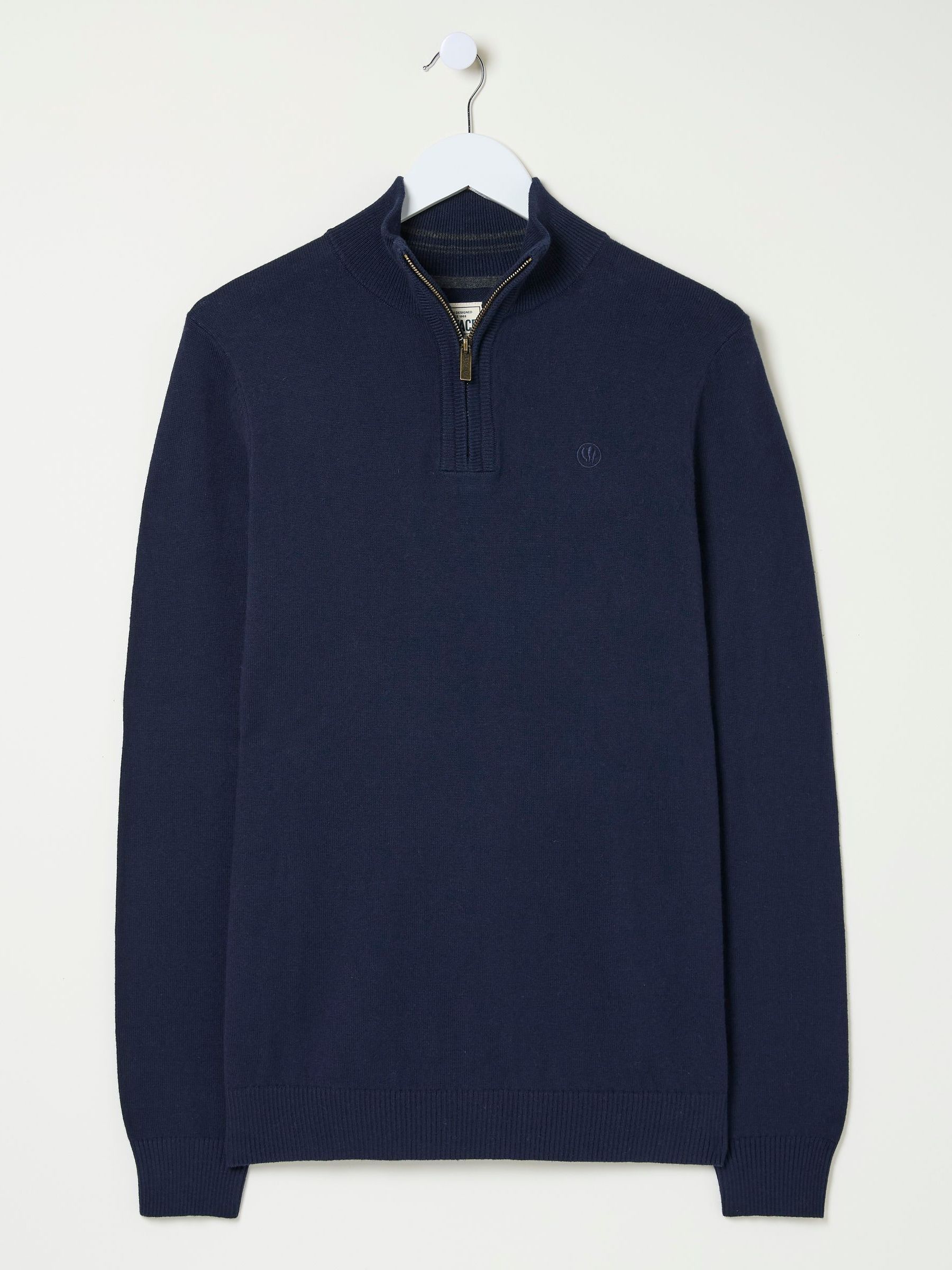 Rye Navy Blue Half-Neck Jumper - Image 4 of 4