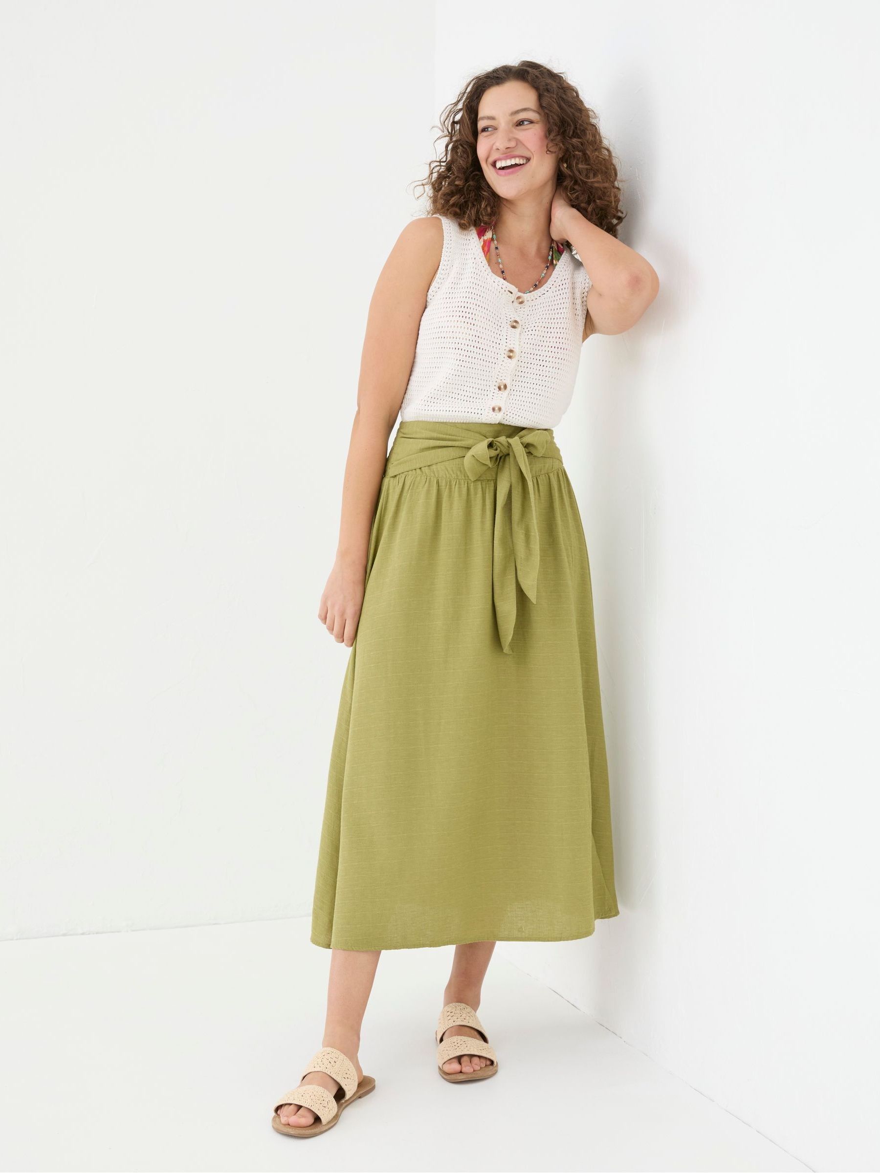 Sascha Green Midi Skirt - Image 3 of 6