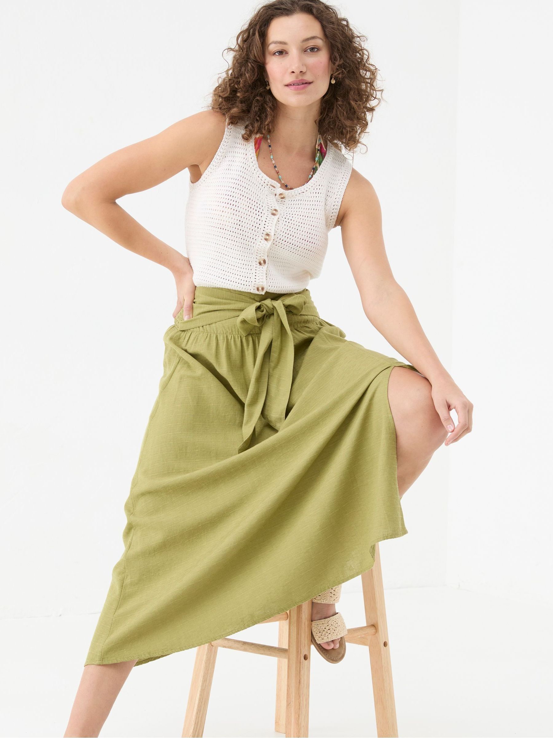 Sascha Green Midi Skirt - Image 4 of 6