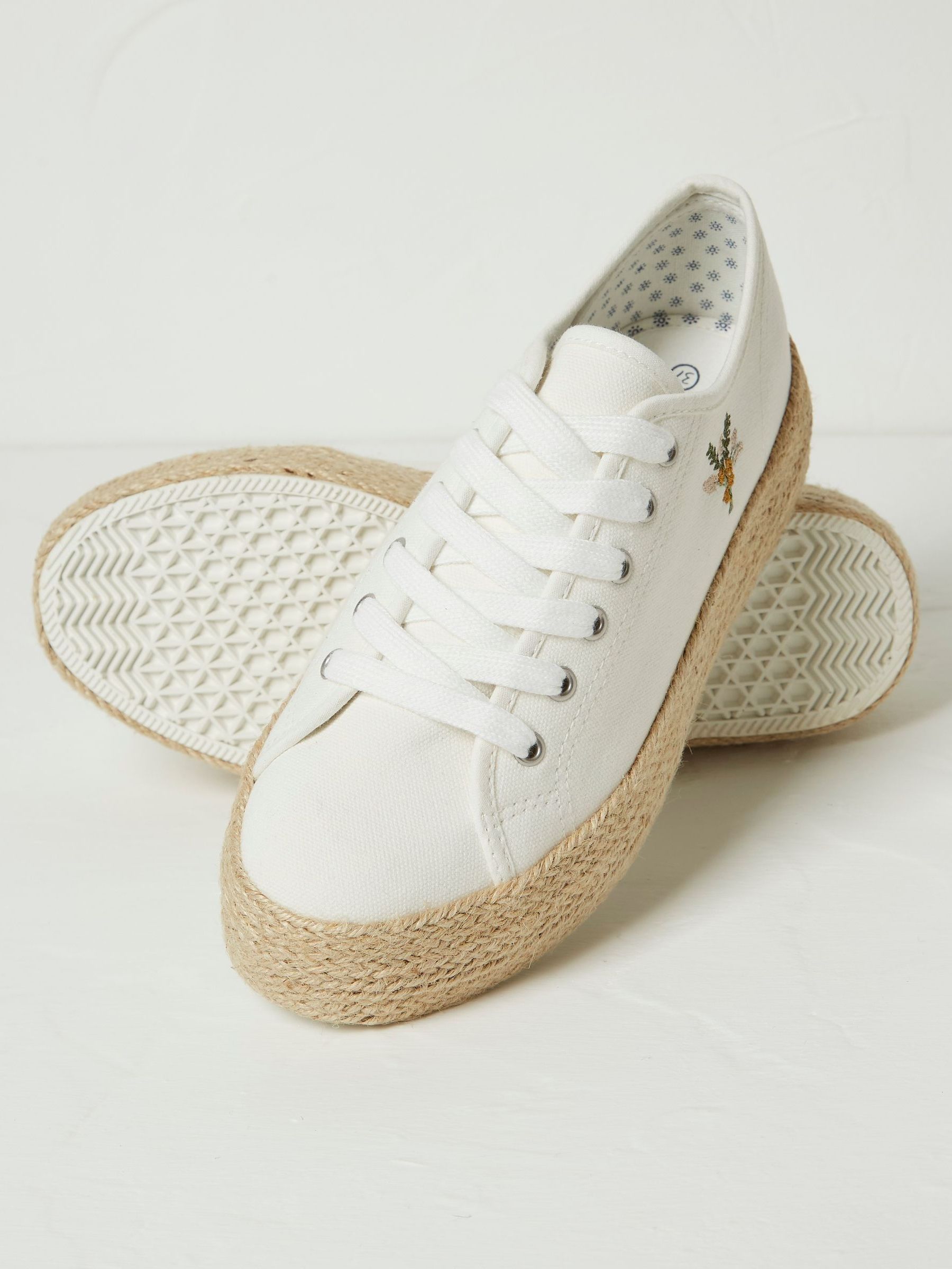 Francesca White Jute Platform Trainers - Image 3 of 3 Francesca White Jute Platform Trainers - Image 3 of 3