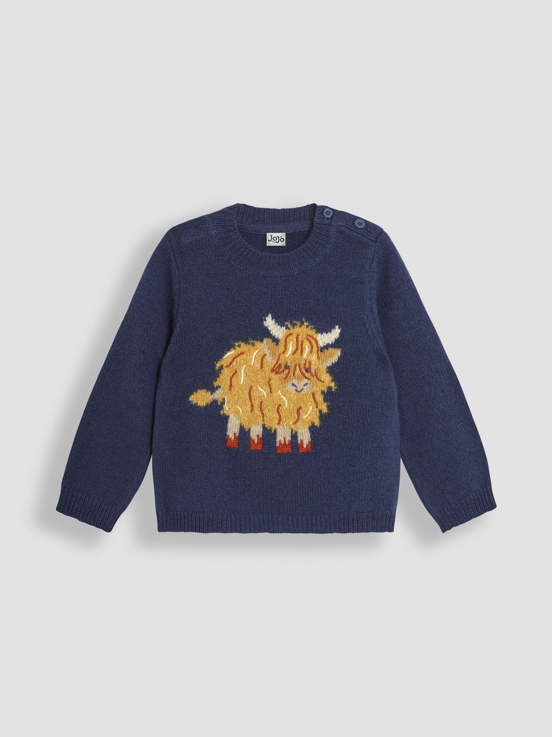 Denim Highland Cow Jumper - Image 1 of 3