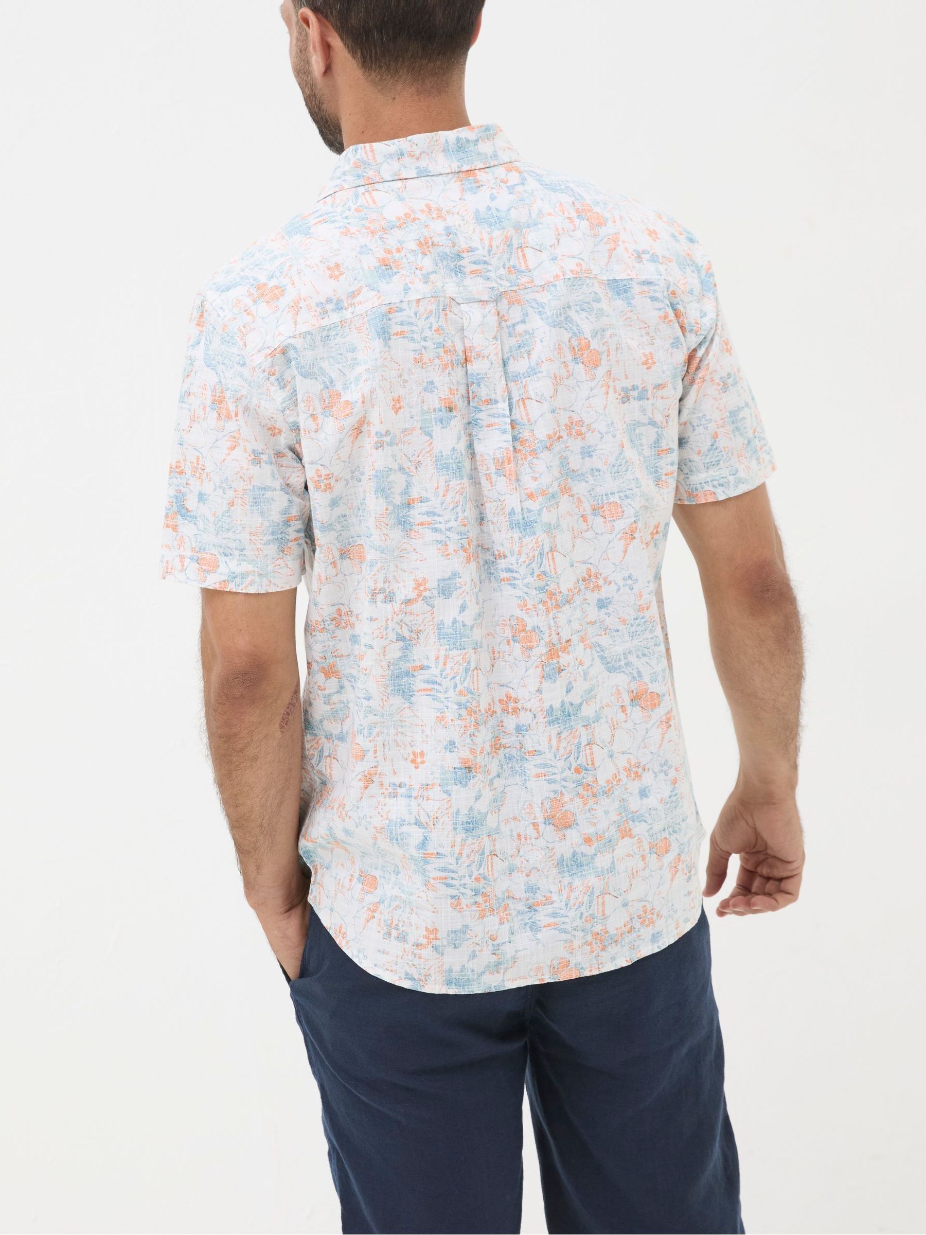 White Sketchy Hibiscus Print Shirt - Image 2 of 4