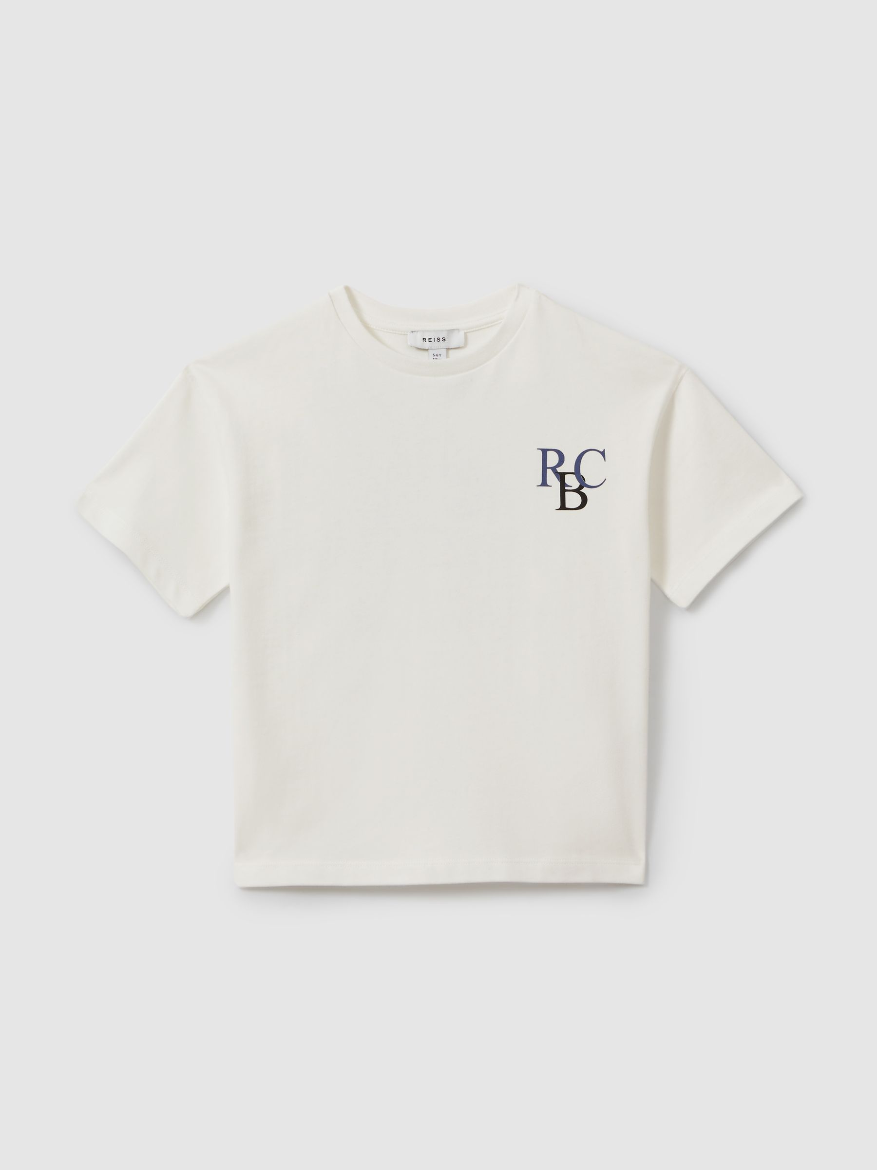 Teen Oversized Motif Shirt in Ecru/Blue - Image 1 of 4 Teen Oversized Motif Shirt in Ecru/Blue - Image 1 of 4