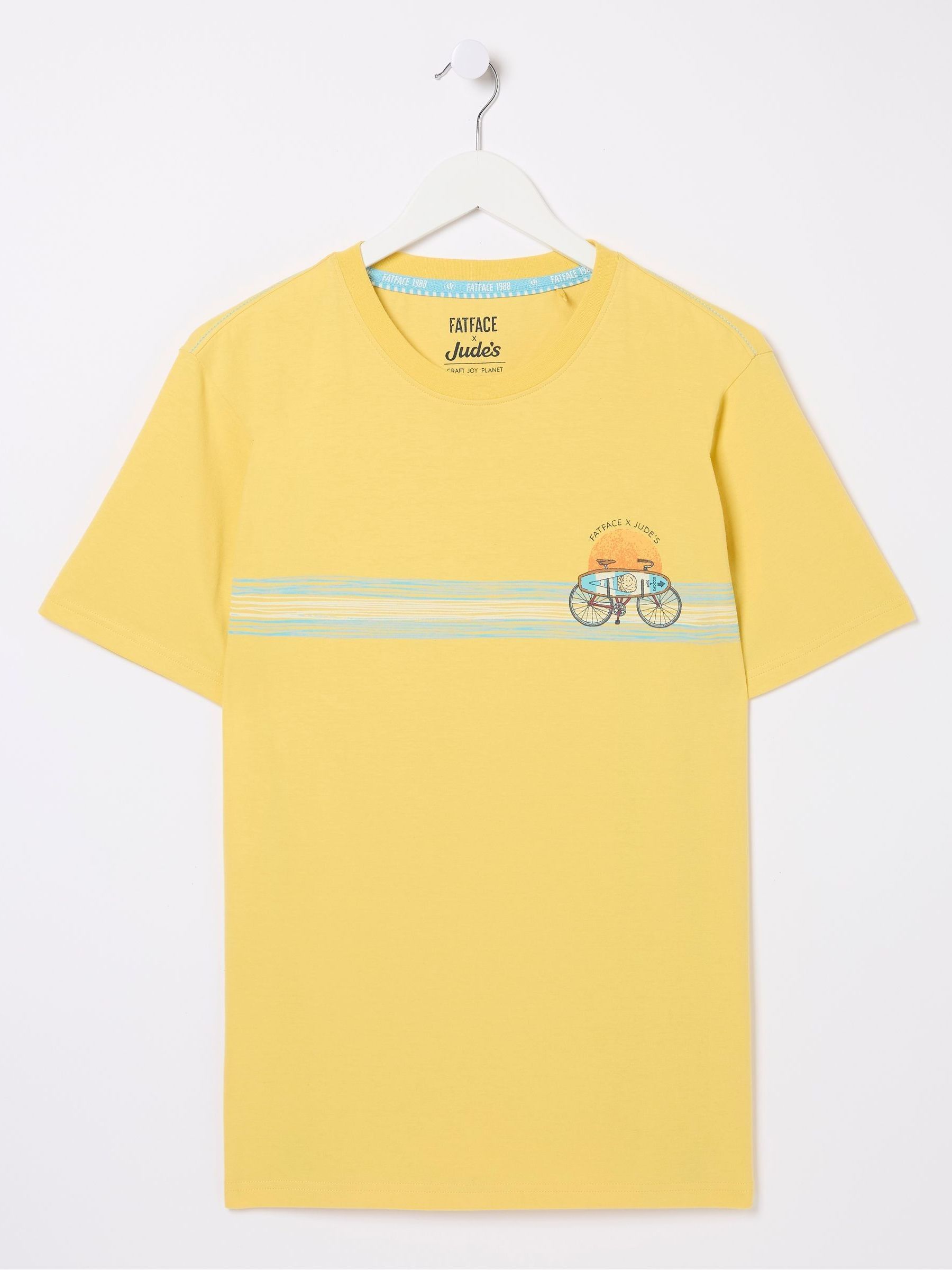Judes Yellow Chest Stripe T-Shirt - Image 5 of 5