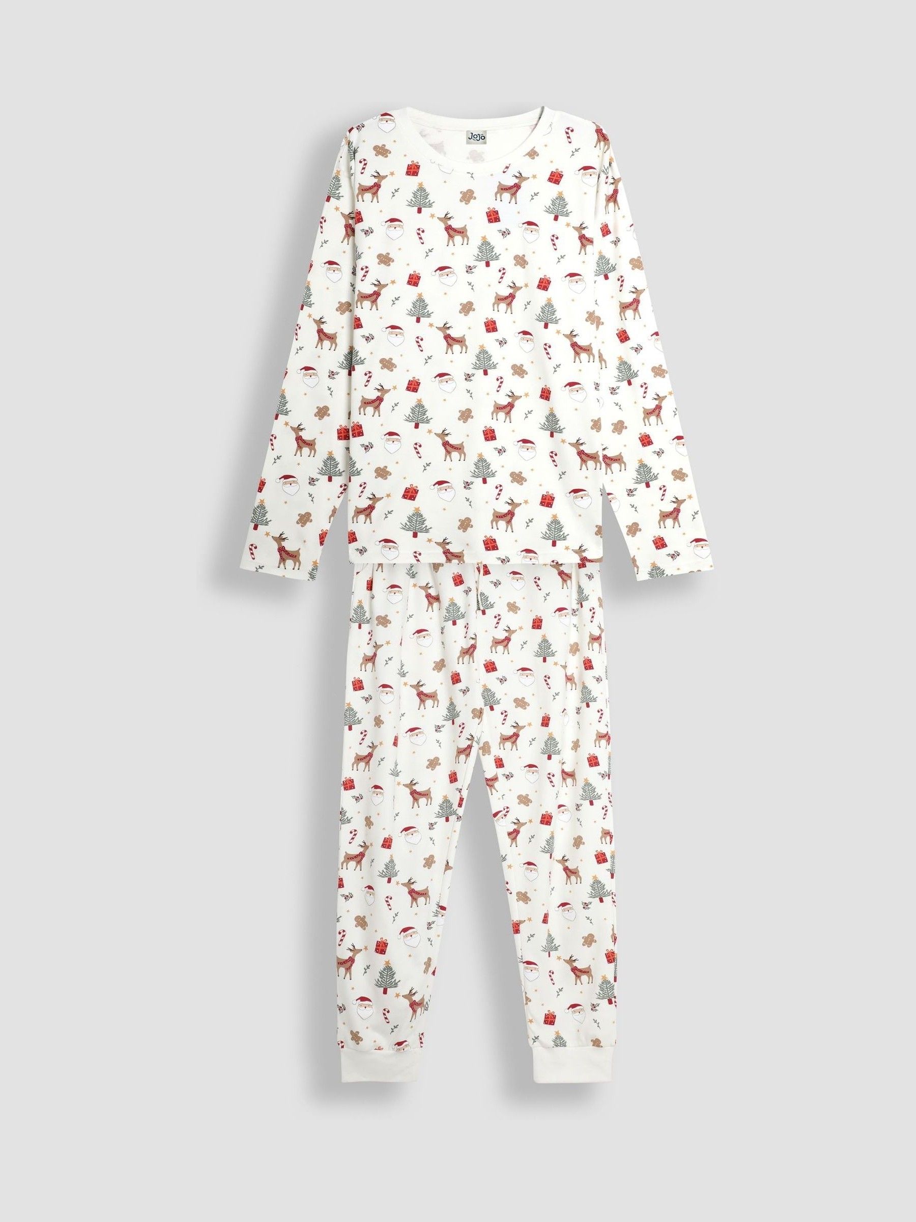 Cream Mens Christmas Print Pyjamas Set - Image 1 of 5